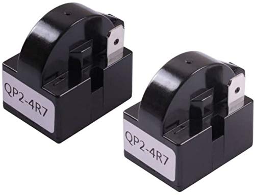 Akoak 2 Pcs/Pack Qp2-4R7 4.7 Ohm 1 Pin Refrigerator Ptc Starter Relay Black