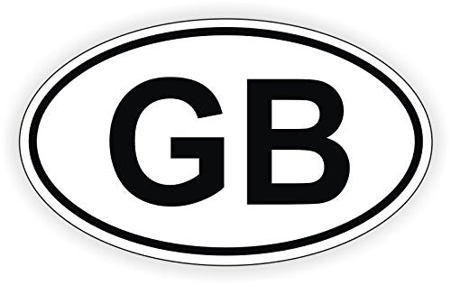 Gb Oval Euro Vinyl Bumper Sticker / Decal / Label Weatherproof Uk Great Britain Union