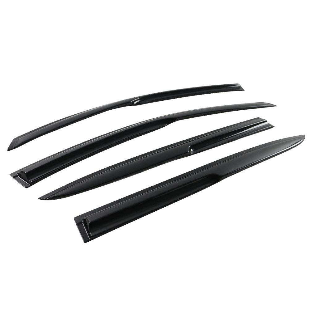 Ikon Motorsports Window Visors Compatible With 2013-2017 Honda Accord 9Th Gen Sedan Only, Acrylic Smoked Jdm Stick On External W