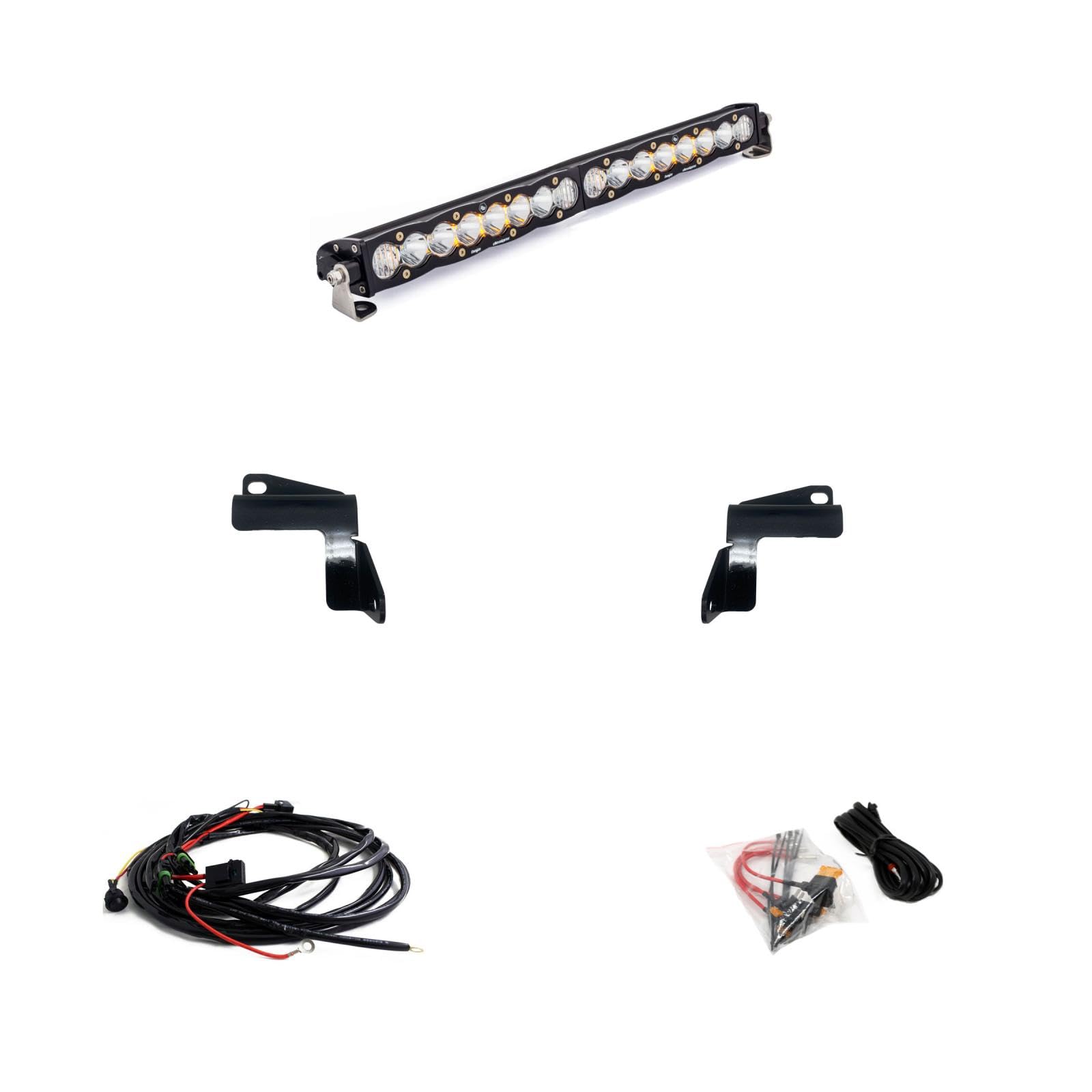Baja Designs S8 20-Inch Led Bar Bumper Light Kit For Gmc Sierra 2500Hd/3500Hd 2020-22 Truck (Driving/Combo; Clear)