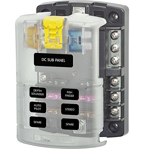 Amrb-5025 Blue Sea St Blade Fuse Block W/ Negative Bus - 6 Circuit
