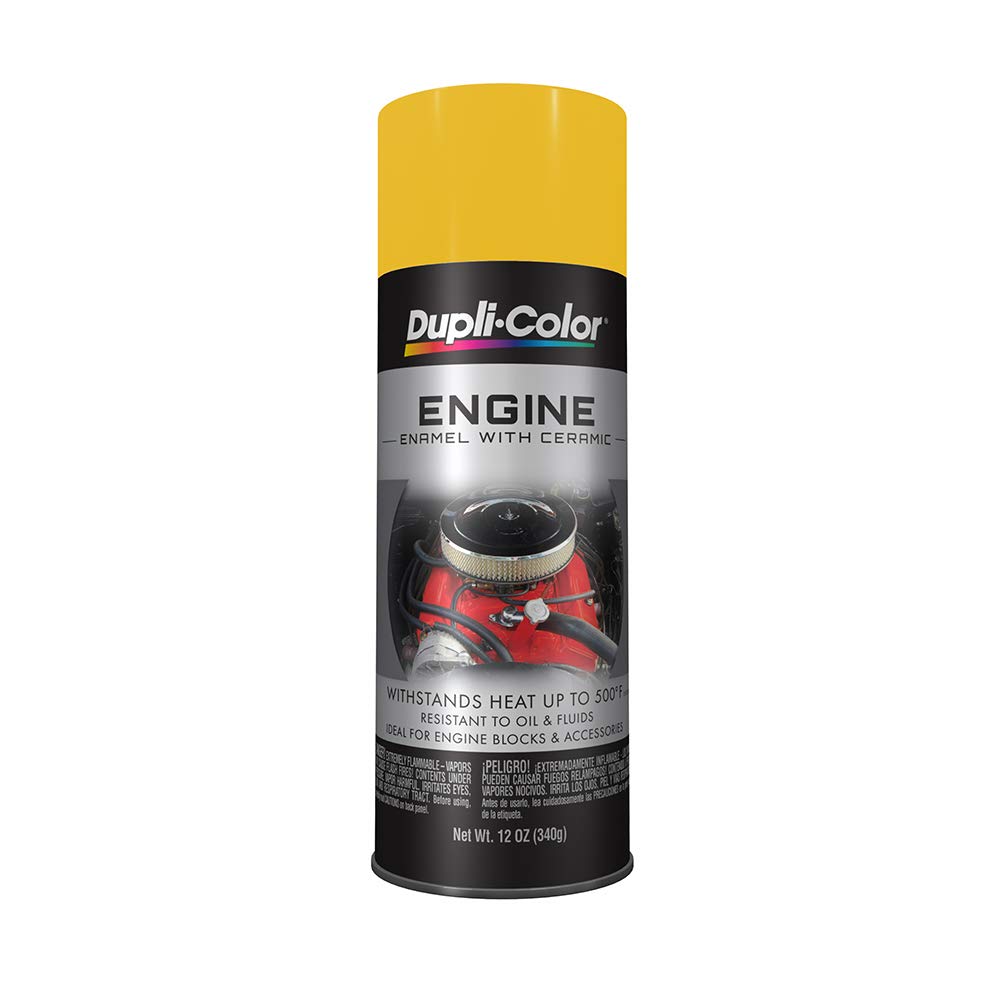 Dupli-Color De1642 Engine Enamel Spray Paint With Ceramic - Daytona Yellow - 12 Oz Aerosol Can