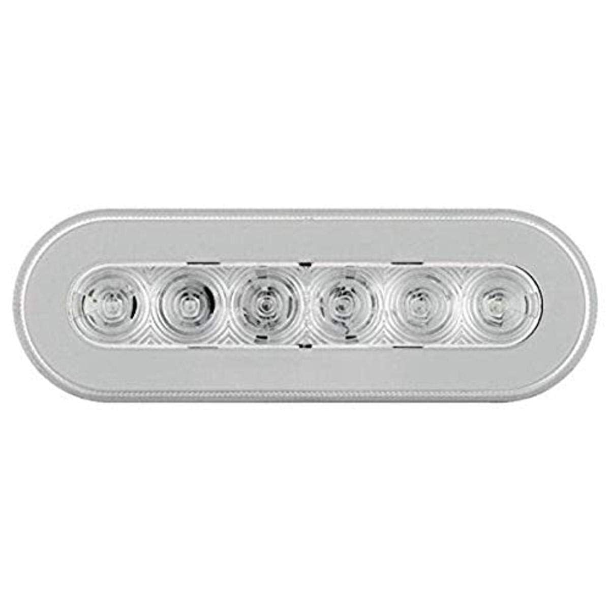 United Pacific 22 Led 6'' Oval''Glo'' Stop, Turn & Tail Light - Red Led/Clear Lens,37130