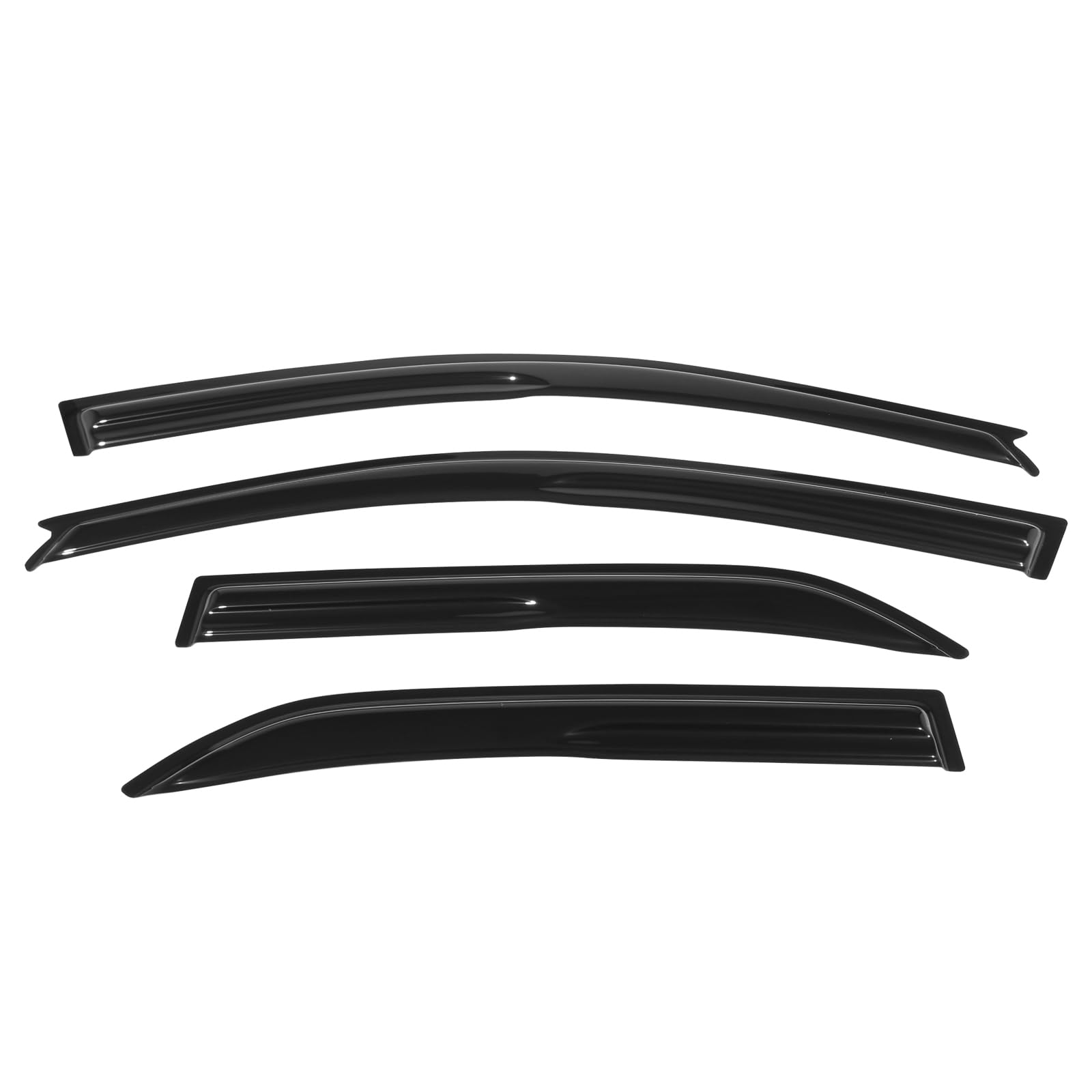 Window Visors Compatible With 2002-2007 Mitsubishi Lancer Sedan, Smoked Aero Jdm Wind Deflectors Stick On By Ikon Motorsports, 2