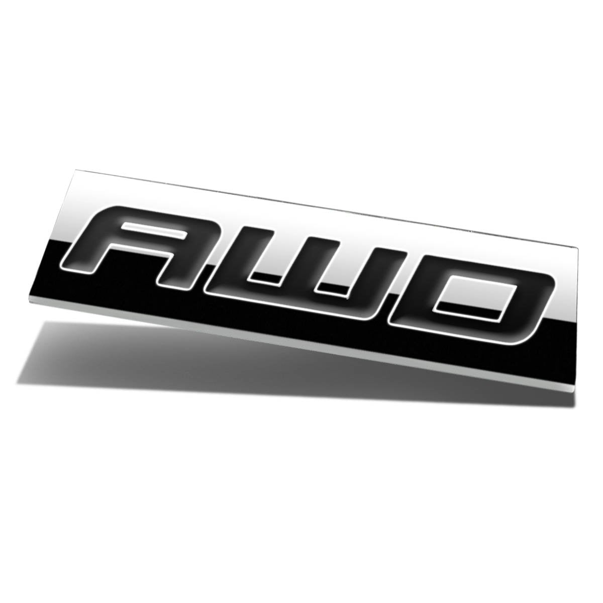 Auto Dynasty Chrome Finish Metal Emblem Awd Badge, (Black Letter)