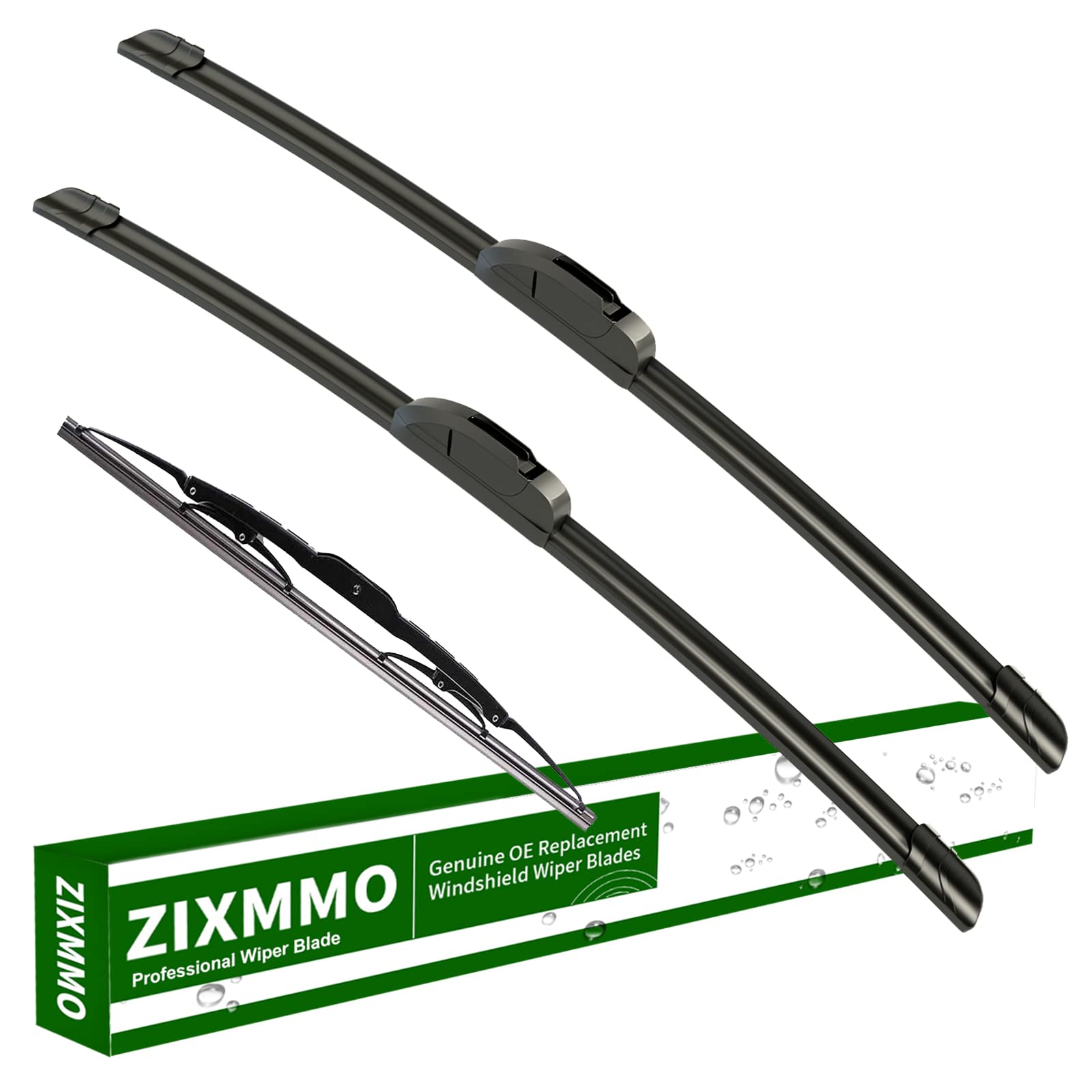 Zixmmo 24''+17'' Windshield Wiper Blades With 10'' Rear Wiper Blades Set Replacement For 2007 2008 2009 2010 2011 2012 Dodge Cal