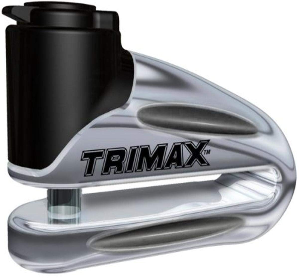 Trimax T665Lc Hardened Metal Disc Lock - Chrome 10Mm Pin (Long Throat) With Pouch & Reminder Cable