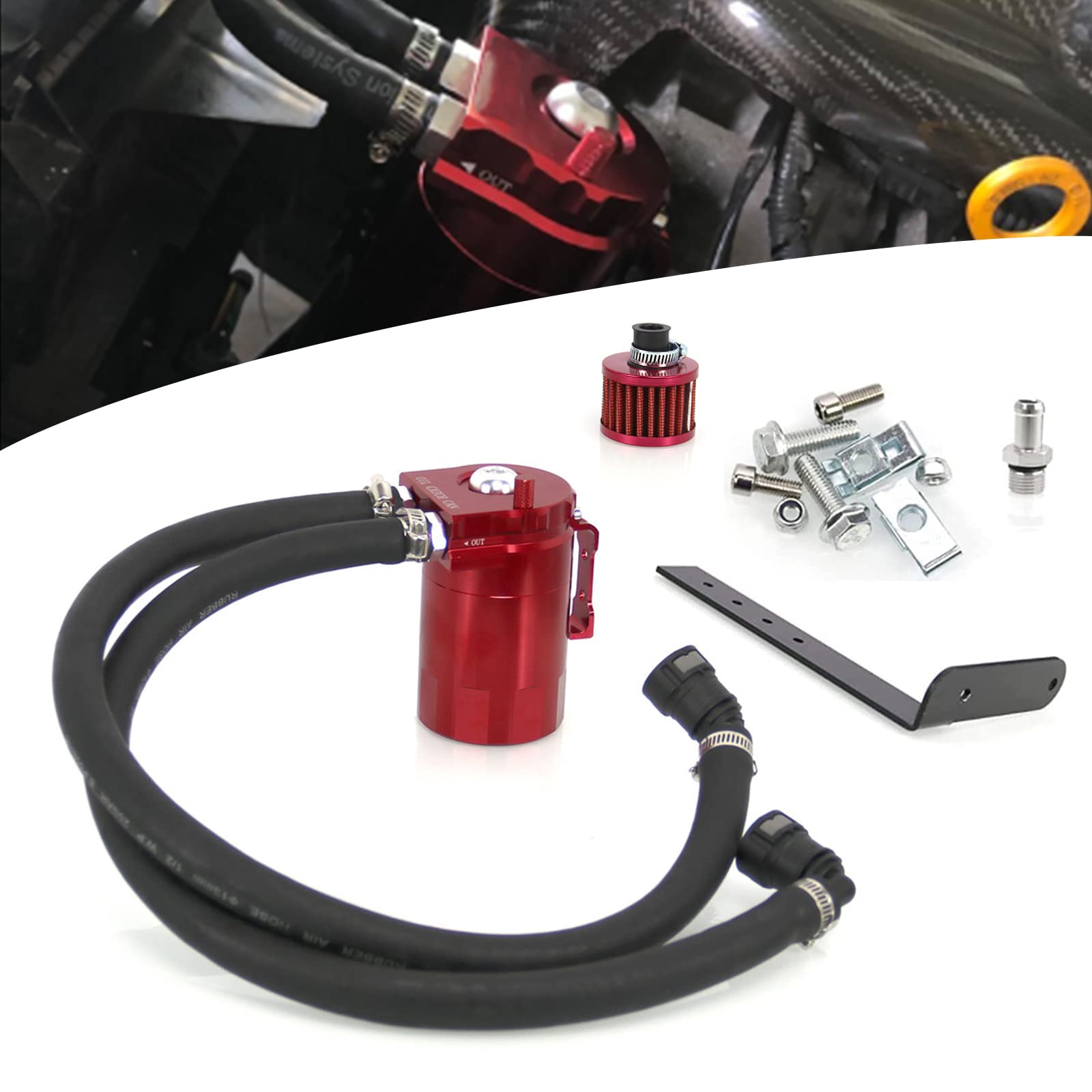 Ryanstar Oil Catch Can Oil Separator Reservoir Tank With Filter Compatible With 2011-2021 F150 2.7Eb 3.5Eb 5.0L Passenger Side,R