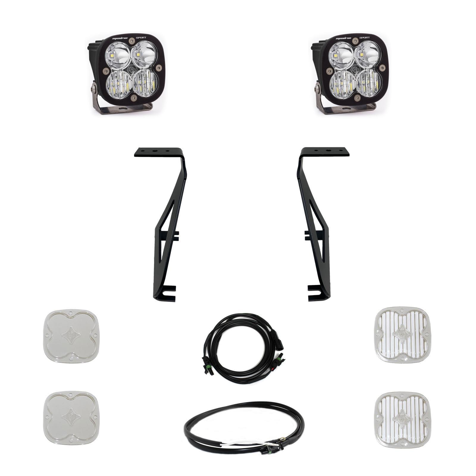 Baja Designs Squadron Sport Led A-Pillar Light Kit For Ford F-150 Raptor 2021+ Truck (Driving/Combo; Clear)