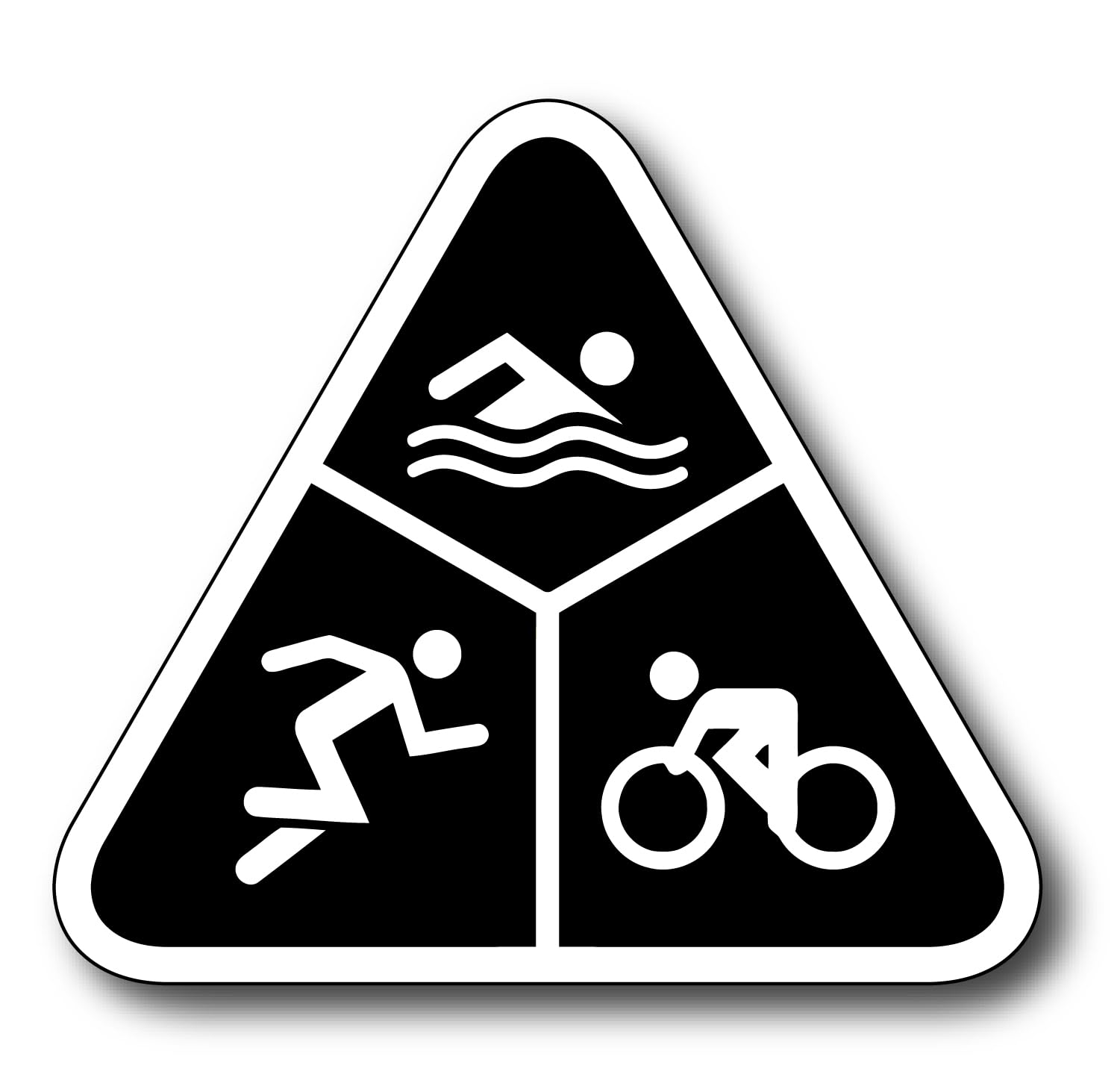 Ride In Style Triathlon Run Bike Swim Car Bumper Sticker 4'' X 4''