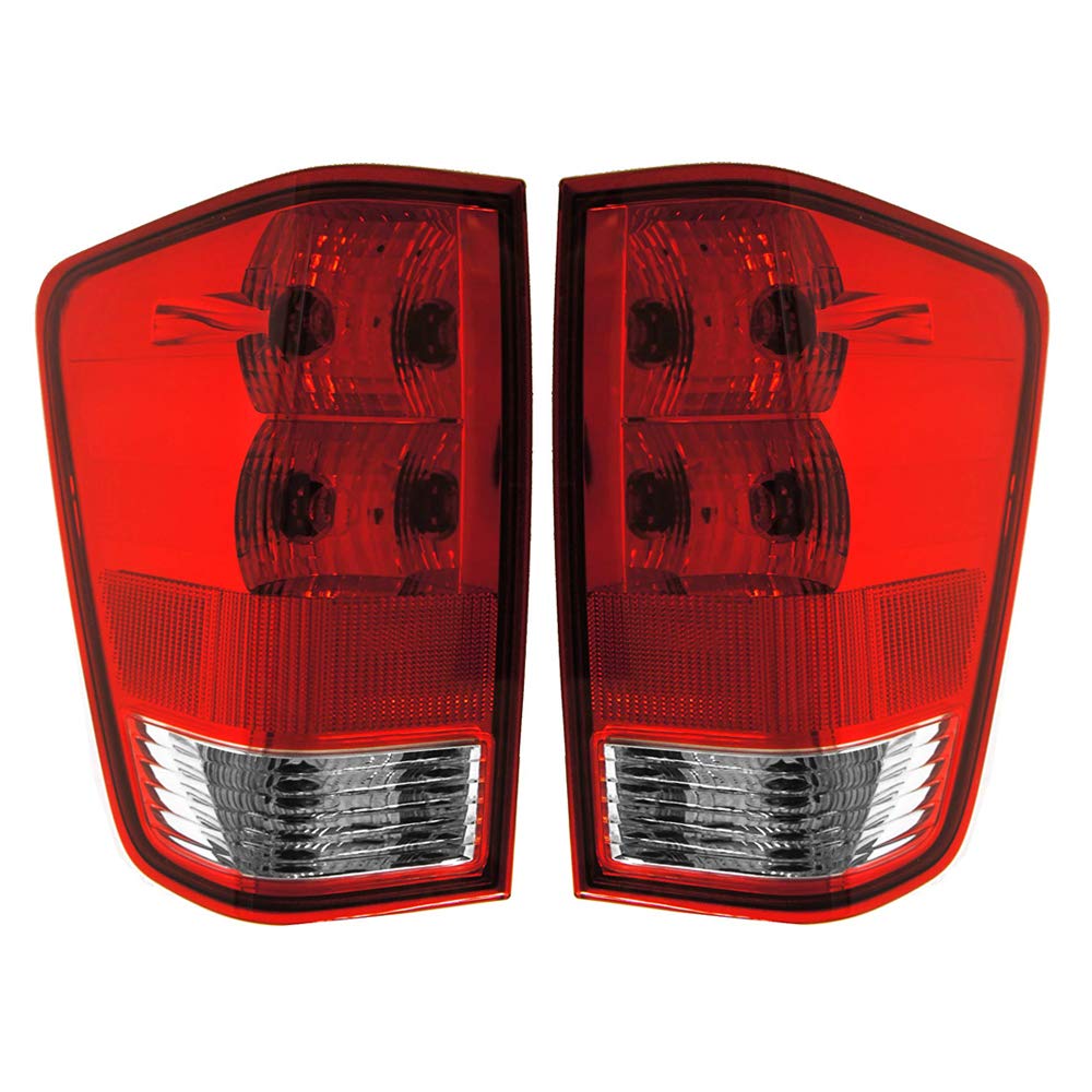 Epic Lighting Oe Style Halogen Tail Lights W/O Utility Bed Compartment Assembly Replacement For Nissan 04-15 Titan [ Ni2800161 N
