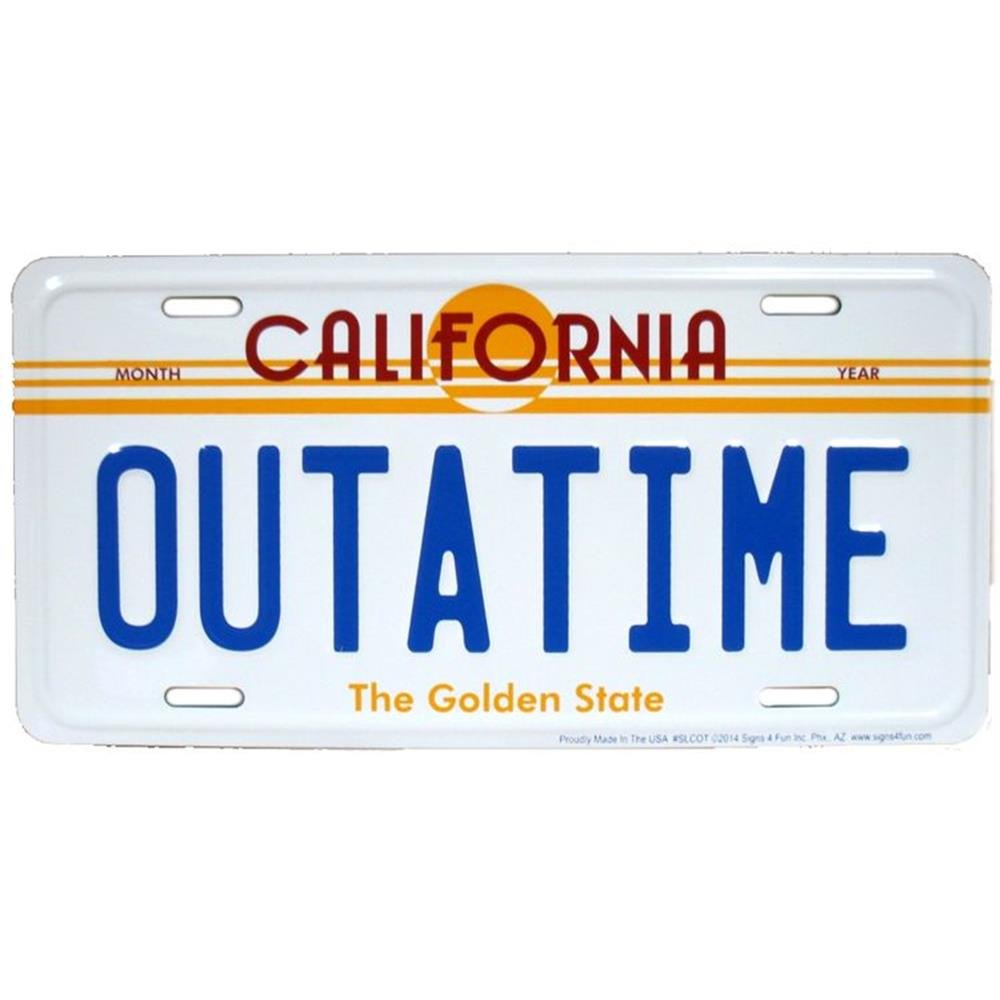 Signs 4 Fun Parody License Plate | Outatime | 12 X 6 Decorative License Plate | Decoration Plate For Vehicle/Wall | Man Ca