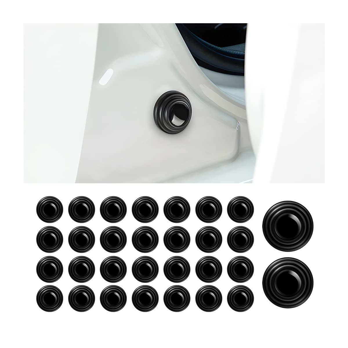 30Pcs Car Door Shock Absorber, Soundproof Stickers For Door Edge Guard Bumper, Luminous Shock-Absorbing Gasket Cushion, Anti-Col