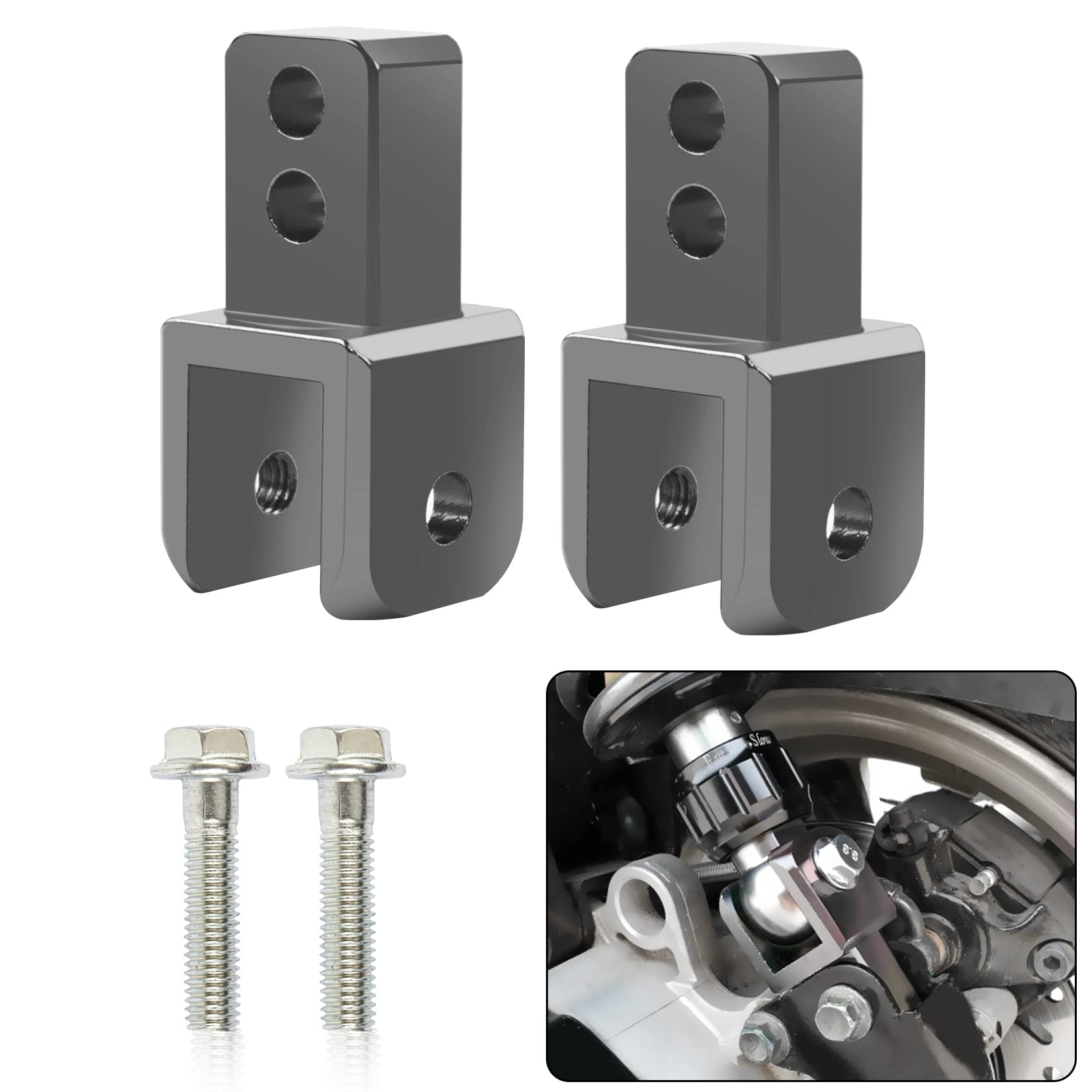 psler M8 8mm Titanium Rear Shock Extender Absorbers Motorcycle Riser Adapter with Screws - High Damping Device for Enhanced Performance