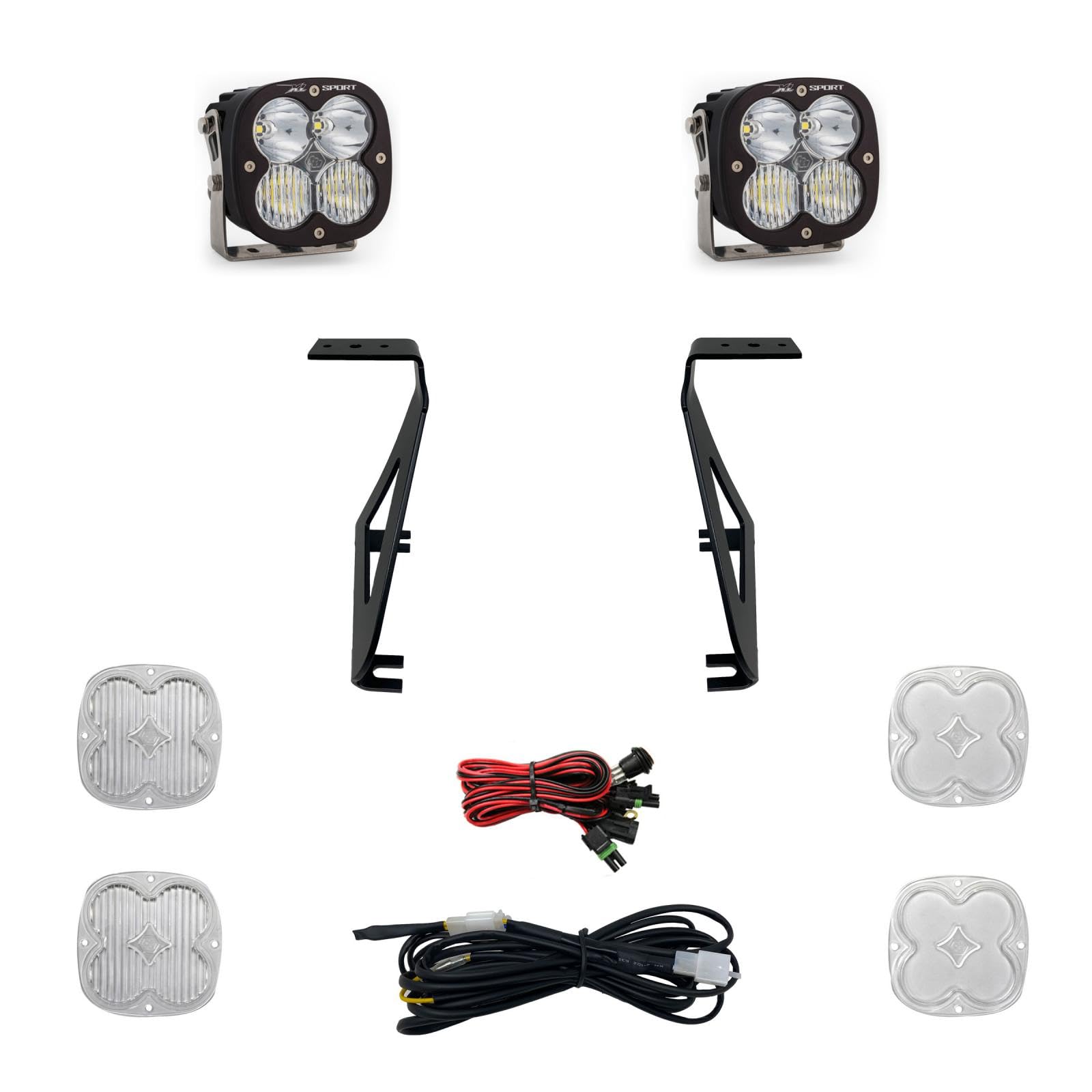 Baja Designs Xl Sport Led A-Pillar Light Kit For Ford F-150 Raptor 2021-22 (Driving/Combo; Clear)
