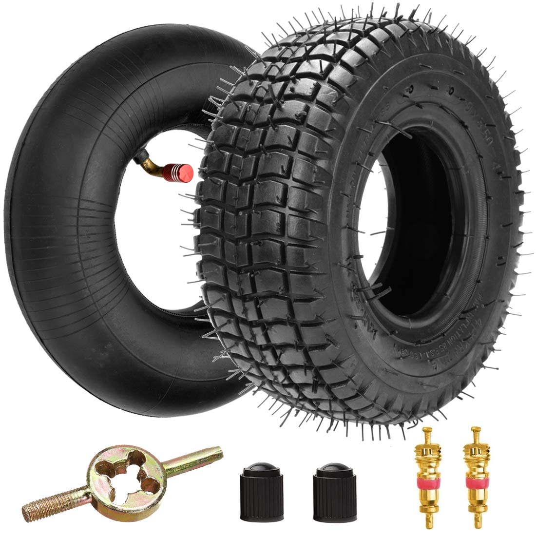 Fvrito 9X3.50-4 9X3-1/2 Tire And Inner Tube For Mini Atv Quad Go Kart Petrol Electric Gas Skateboard Scooter Mini Choppers Garde