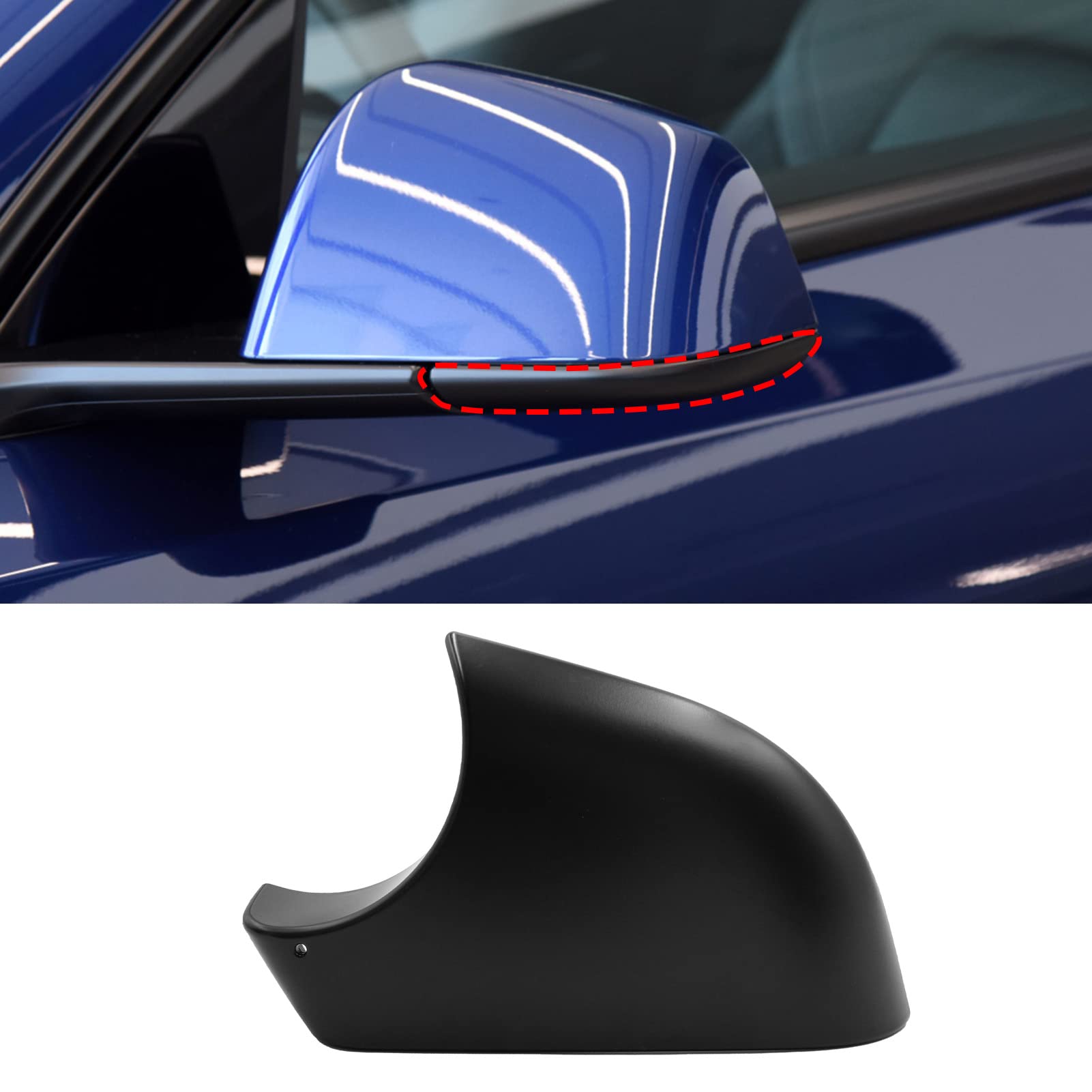 Jaronx Compatible With Tesla Model Y Mirror Lower Cover 2018-2024,Left Drive Side Rearview Mirror Base Cover Trim, Side Mirror B