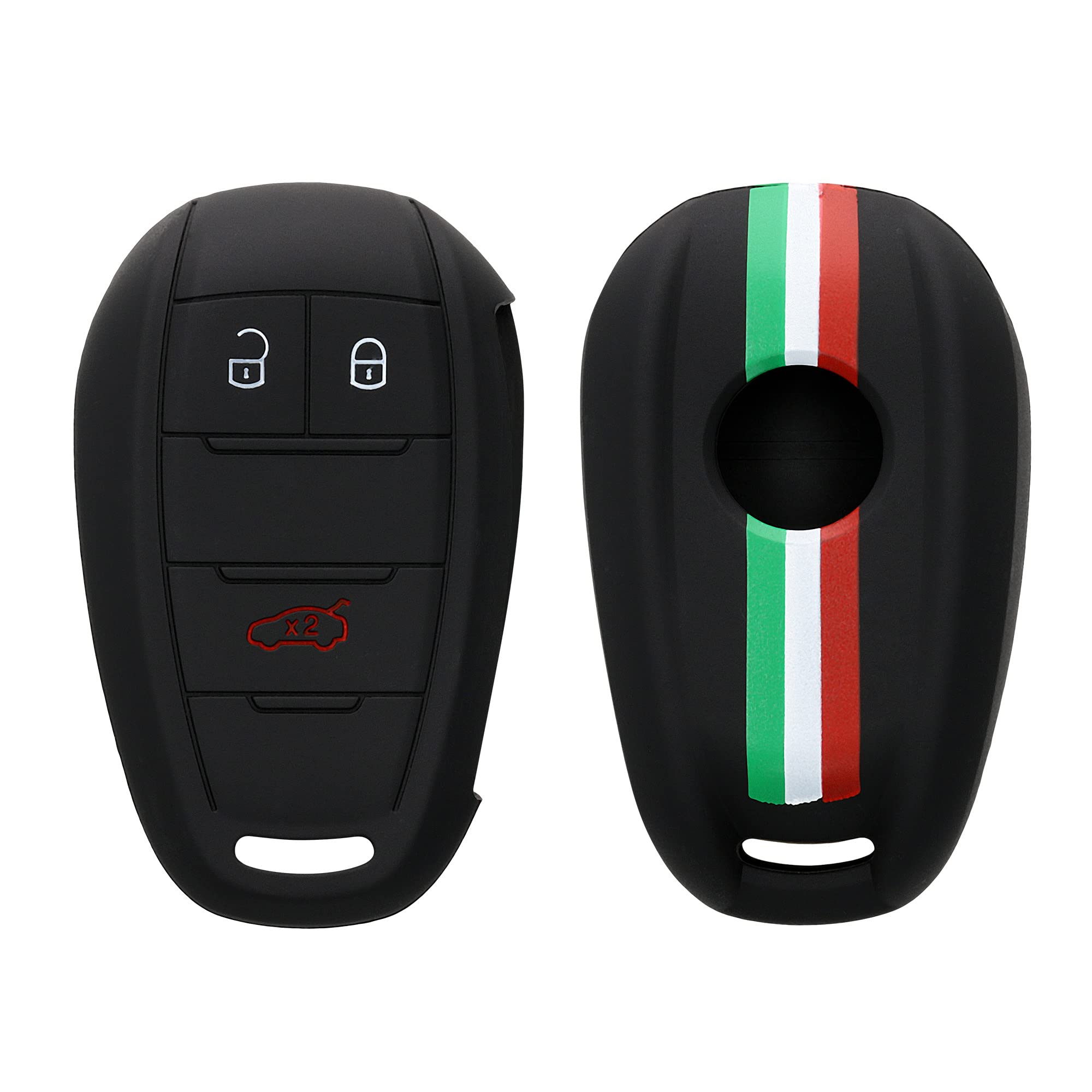 Kwmobile Silicone Key Fob Cover Compatible With Alfa Romeo 3 Button Remote Control Car Key