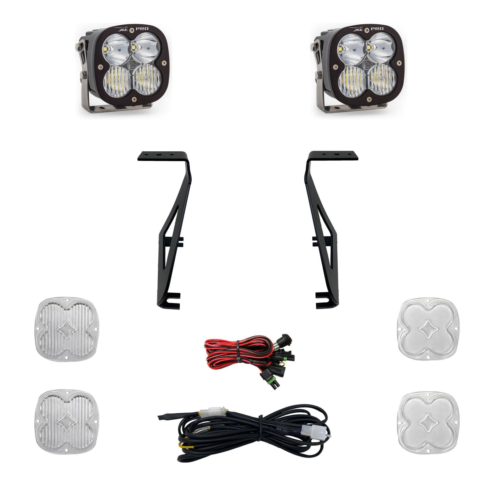 Baja Designs Xl Pro Led A-Pillar Light Kit For Ford F-150 Raptor 2021-22 (Driving/Combo; Clear)