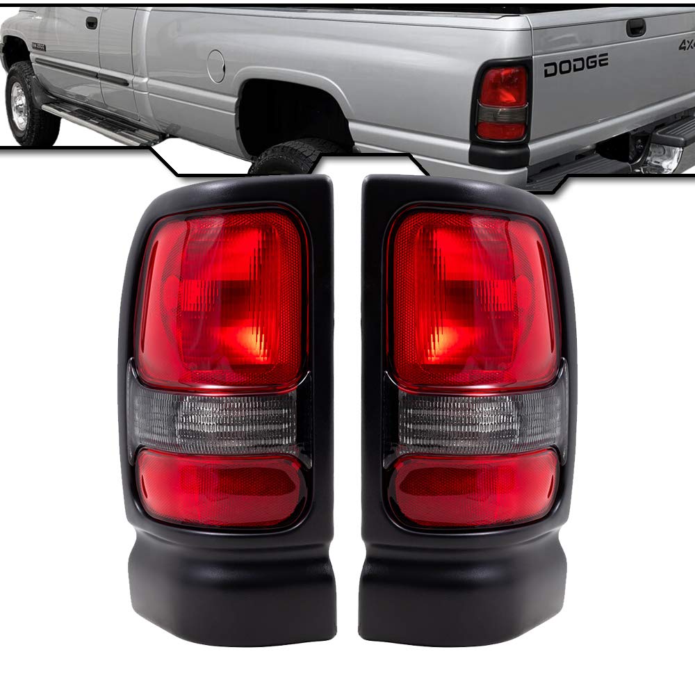 Epic Lighting Replacement Spec Brake Tail Lights W/Textured Bezel Assembly Compatible With Dodge 94-01 Ram 1500 94-02 Ram 2500 3