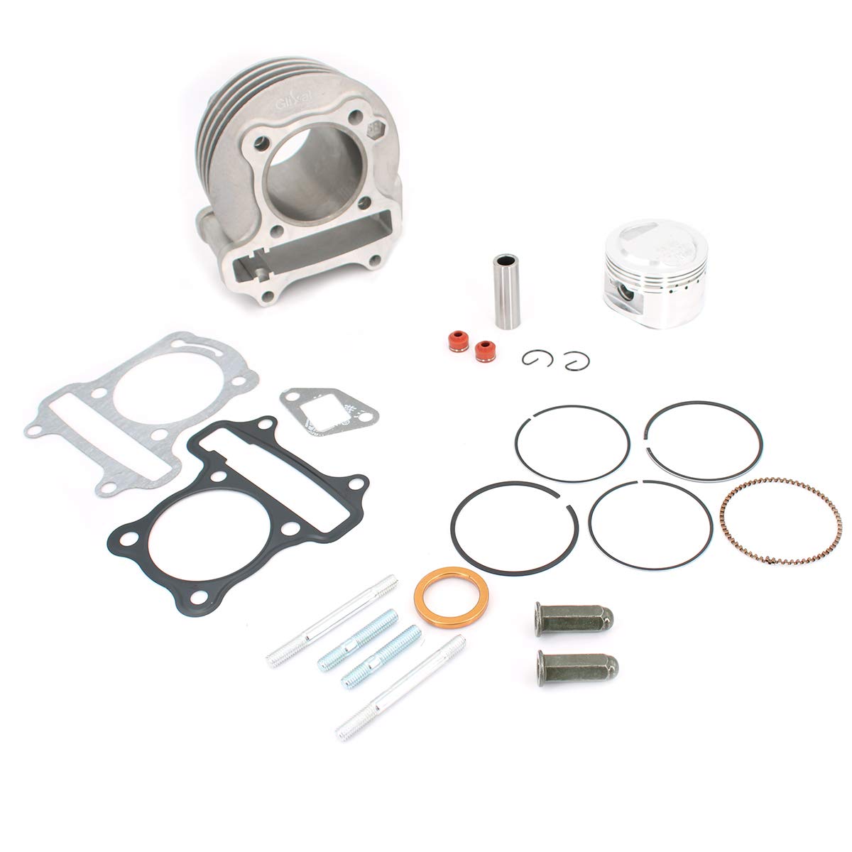 Glixal 52Mm Big Bore Cylinder Kit Rebuild Kit Gy6 49Cc 50Cc To 105Cc 139Qmb 139Qma Scooter Moped Atv Go-Kart