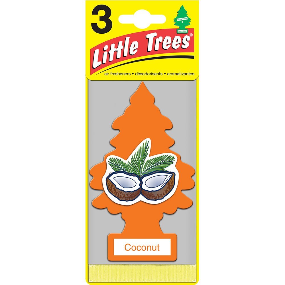 Little Trees Car Air Freshener | Hanging Paper Tree For Home Or Car | Coconut | 3 Pack