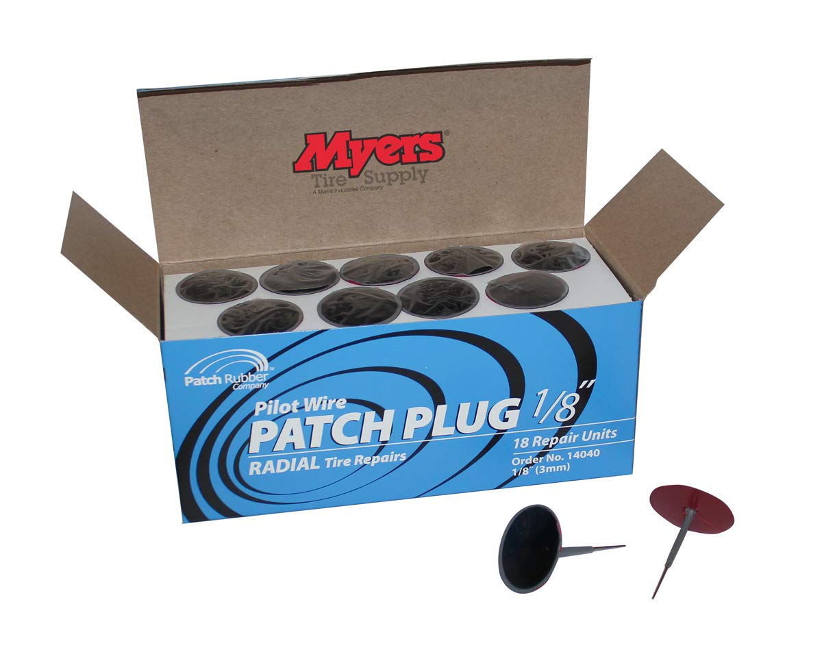 Patch Rubber Company 14040 1/8-Inch Pilot Wire Patch Plugs With 1-3/4-Inch Diameter Patch For Radial Tire Tread Puncture Repairs