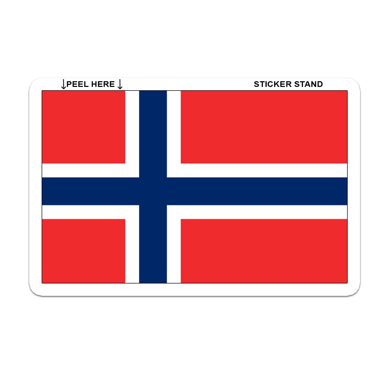 Norway Norwegian Flag Car Bumper Sticker 5'' X 4''