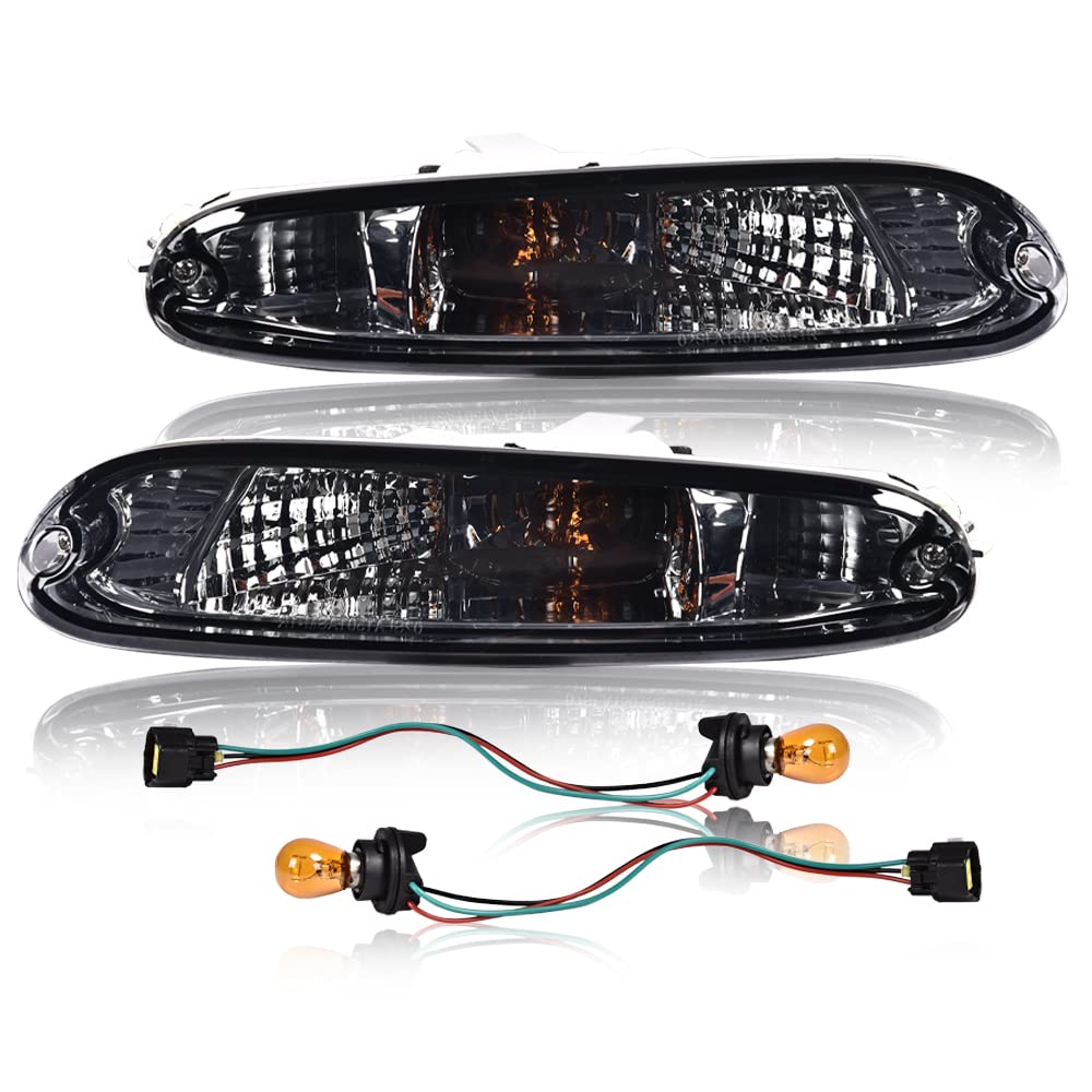 Pit66 Smoked Turn Signal Lights, Compatible With Mazda Mx-5 Miata 1990-1997 W/Bulbs Smoked Lens Left Driver Side And Right Passe