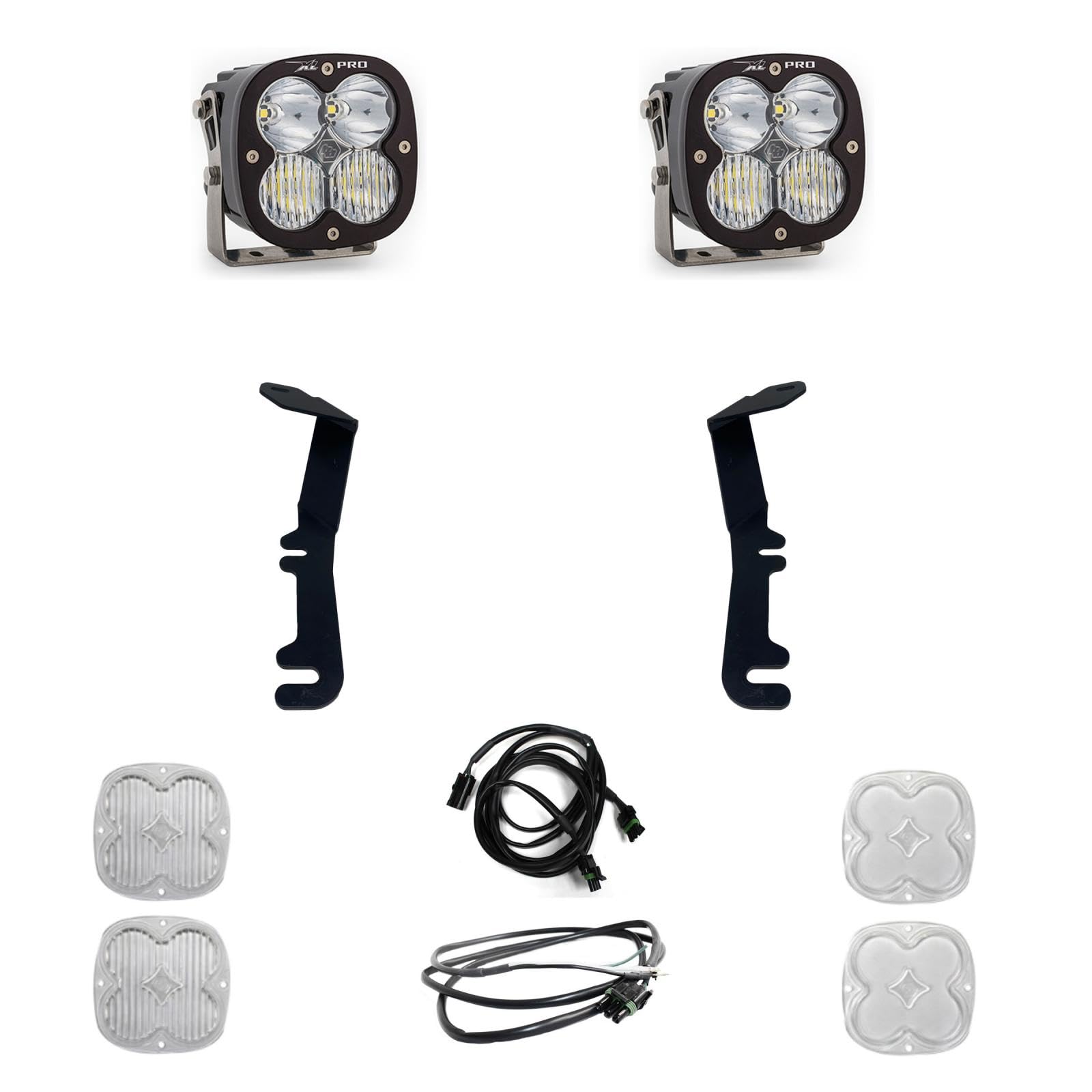 Baja Designs Xl Pro Led A-Pillar Light Kit For Dodge Ram 1500 Rebel 2019-22, 1500 Trx 2021-23 Truck (Driving/Combo; Clear)
