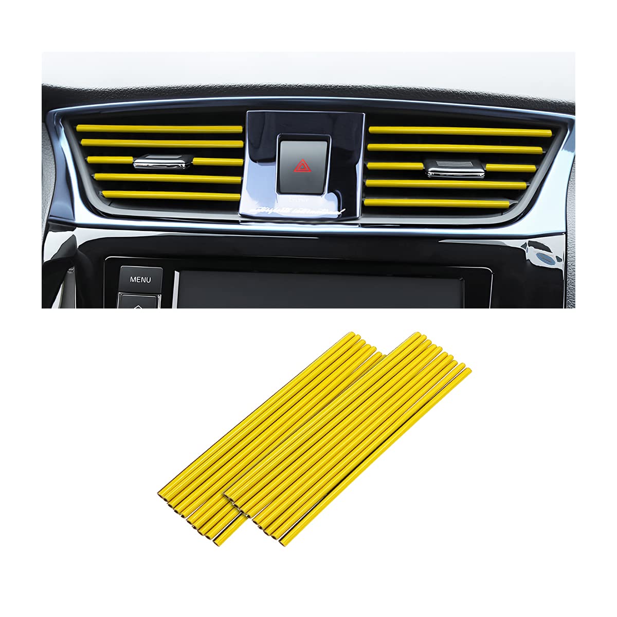 20 Pieces Car Air Conditioner Decoration Strip For Vent Outlet, Universal Waterproof Bendable Air Vent Outlet Trim Decoration, S