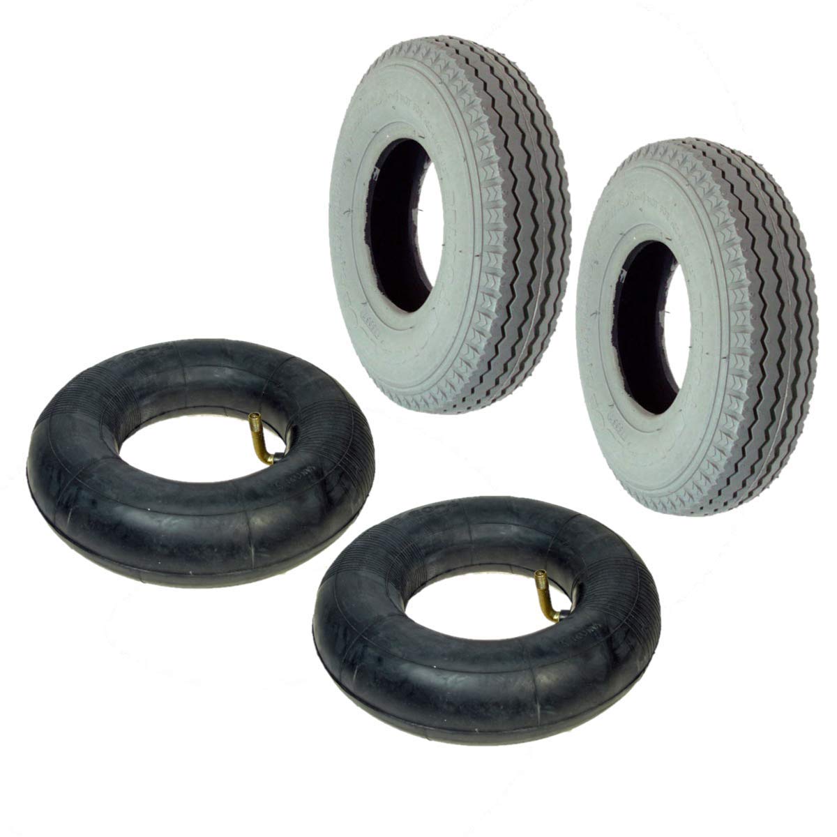 Alveytech 2.80/2.50-4 (9''X3'') Mobility Tire And Inner Tube Sets With Power Edge Sawtooth Tread (Set Of 2)