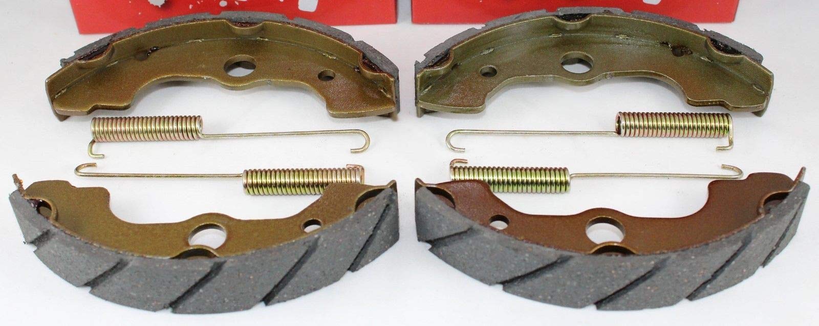 (2 Sets) Quality Water Grooved Front Brake Shoes & Springs For Honda 1988-2000 Trx 300 Fourtrax (4X4 Only)