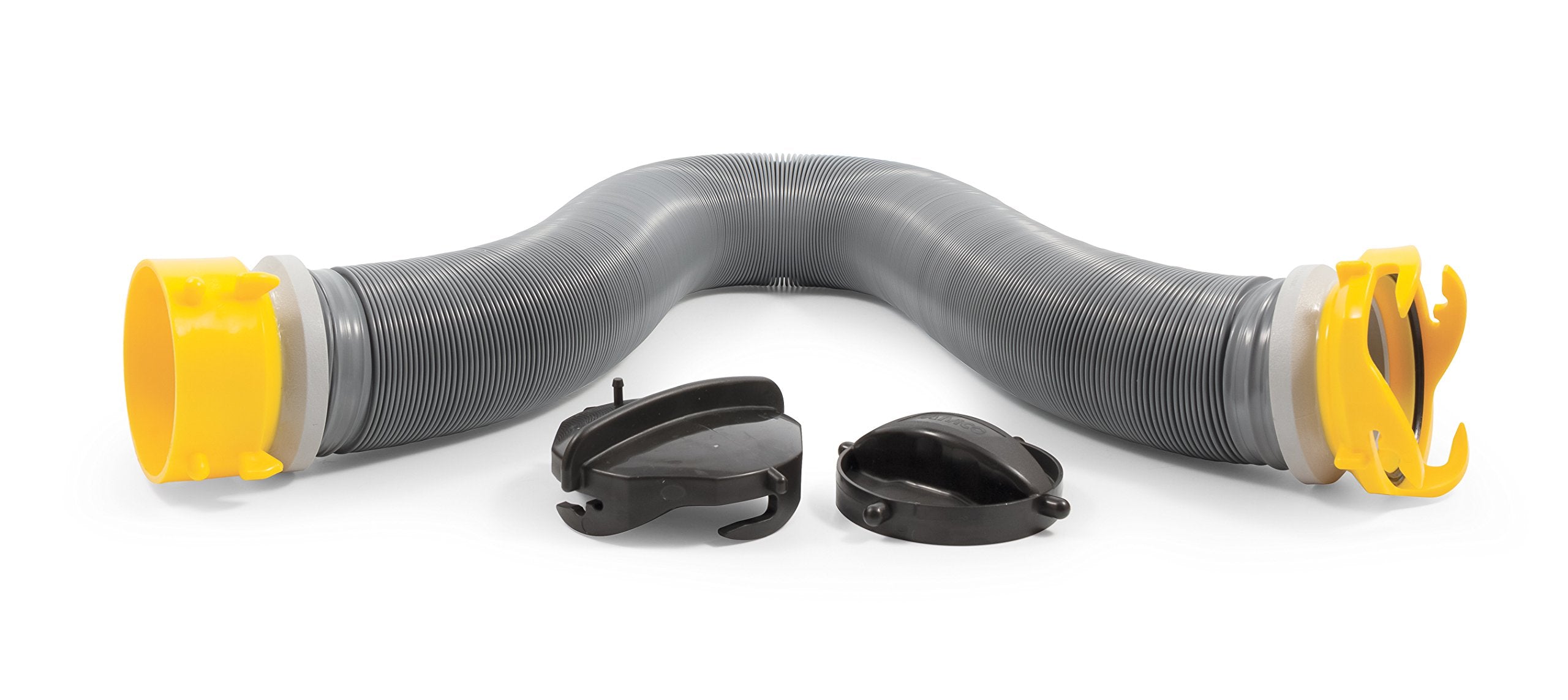 Camco 39665 Deluxe 10' Sewer Hose Extension - Heavy Duty Design With Swivel Fittings, Easy To Use And Compresses For Simple Stor