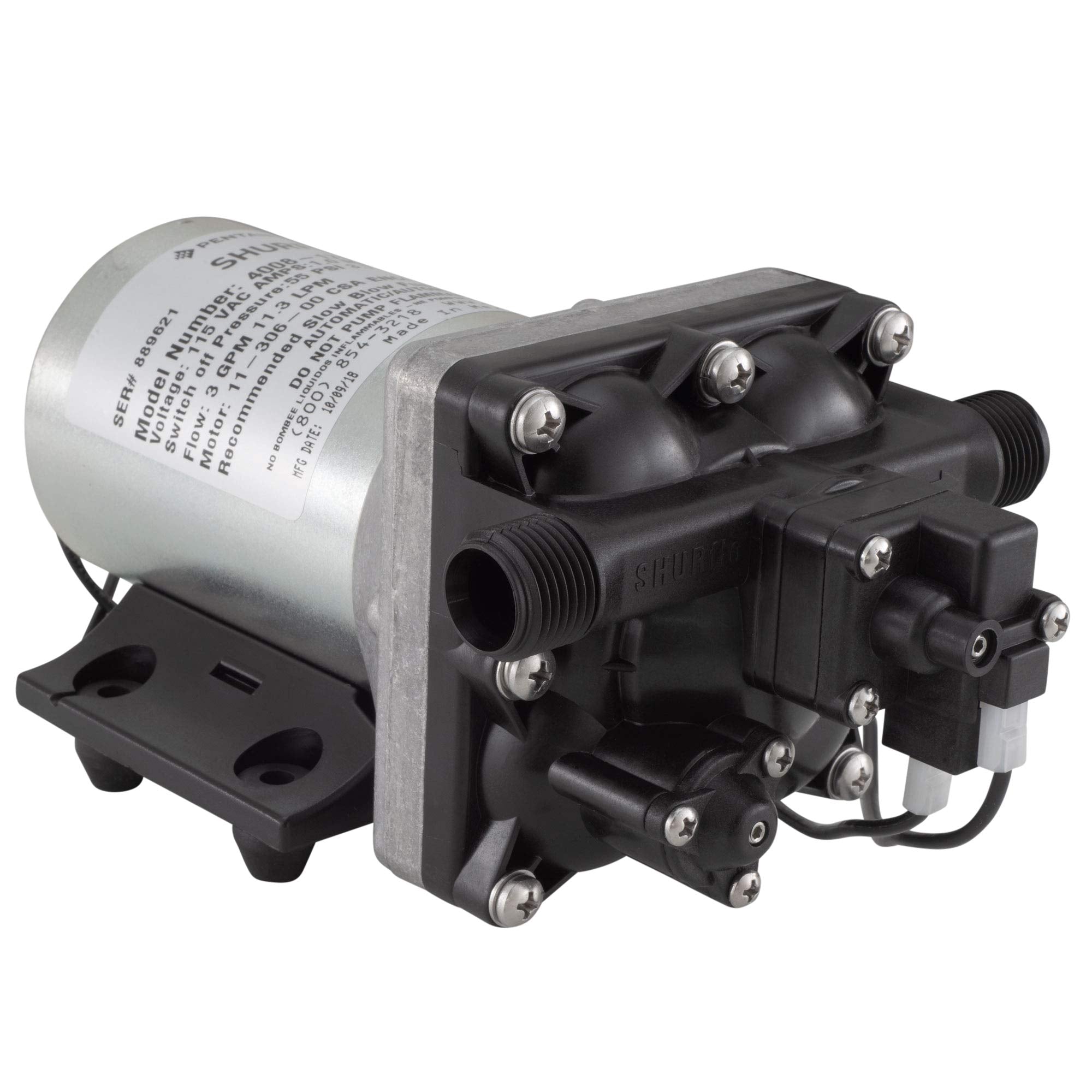 Shurflo Rv Marine Boat 115V 3.0Gpm Water Pump 4008-171-A65/E65 Revolution With Strainer