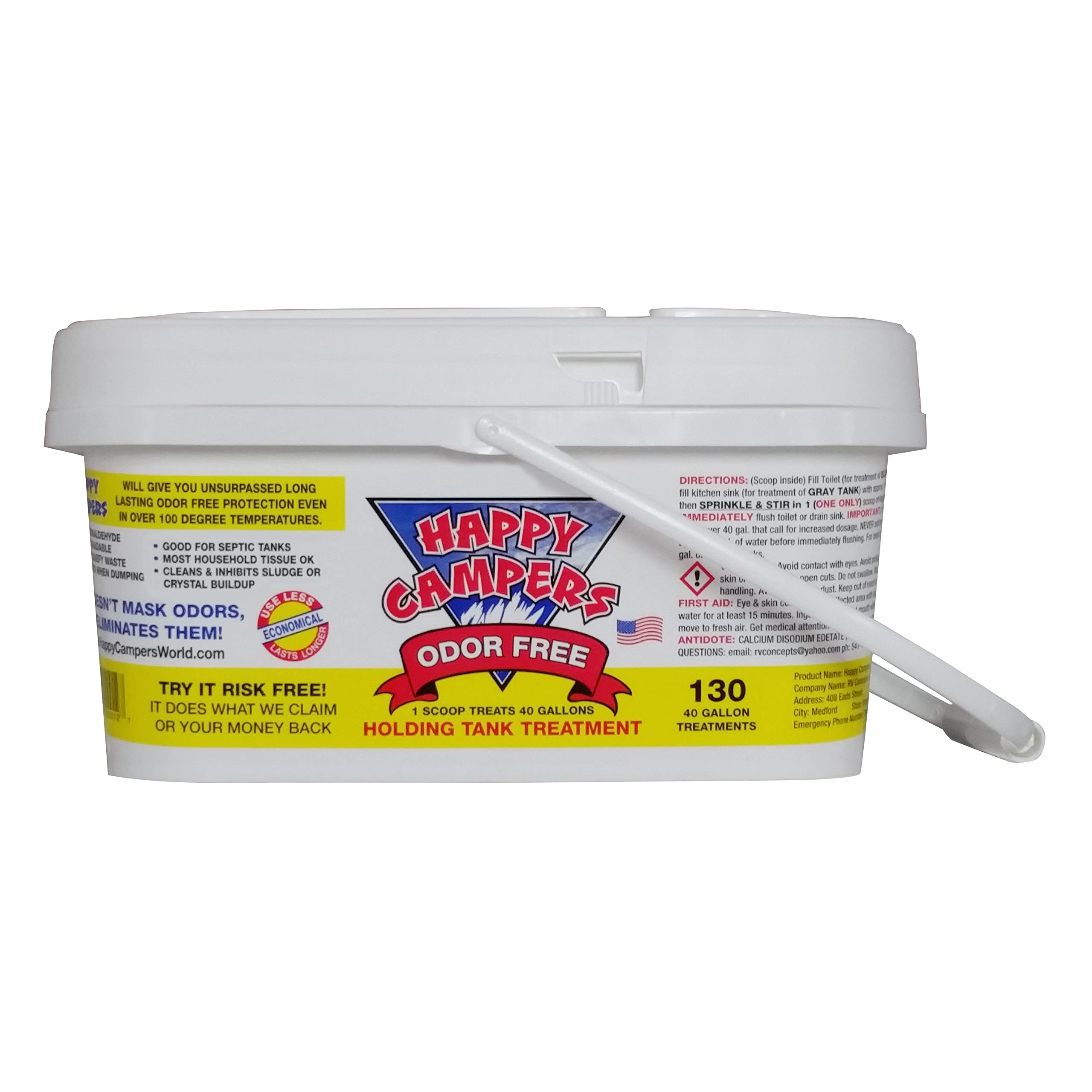 Happy Campers Rv Black Tank Treatment - 130 Treatments Eliminate Odors In Camper Holding Tanks