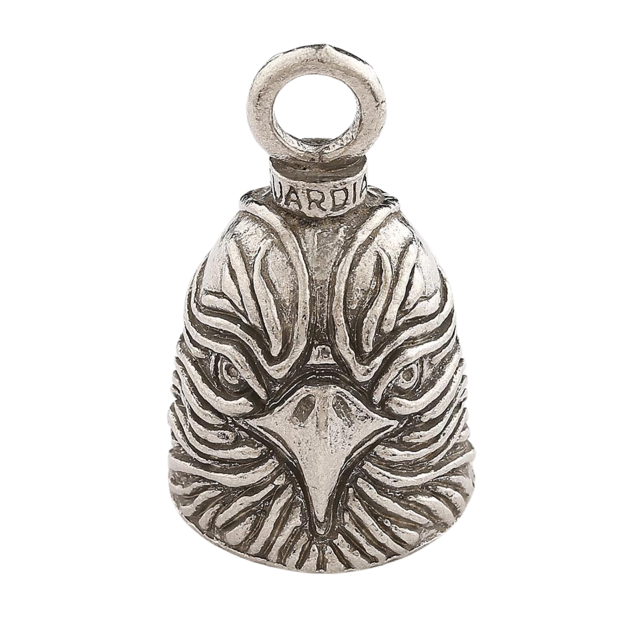 Guardian Bell Hawk Good Luck Bell W/Keyring & Black Velvet Gift Bag | Motorcycle Bell | Lead-Free Pewter | Good Luck Gift To Fri