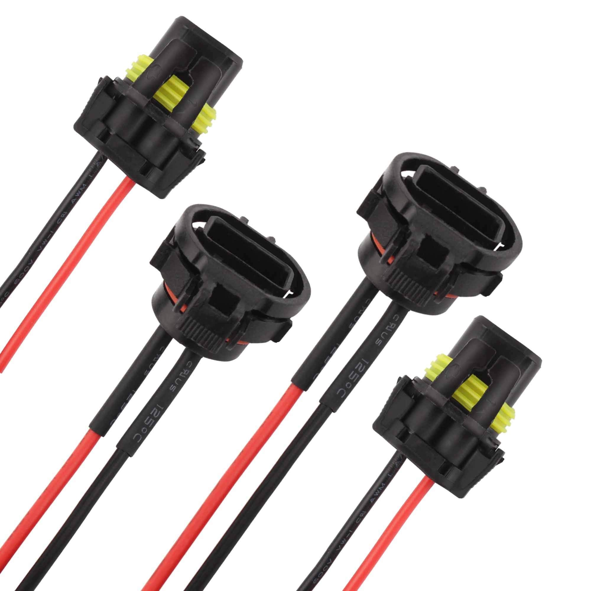 Tomall 5202 H16 To 9005 9006 Wire Harness Socket Connector For Light Bulb Retrofit Conversion Kit(Pack Of 2)