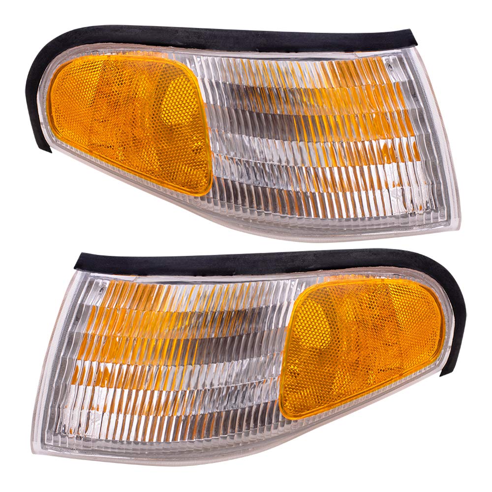 Brock Replacement Driver And Passenger Park Signal Corner Marker Lights Compatible With 1994-1998 Mustang Gt Svt Base F4Zz13201A