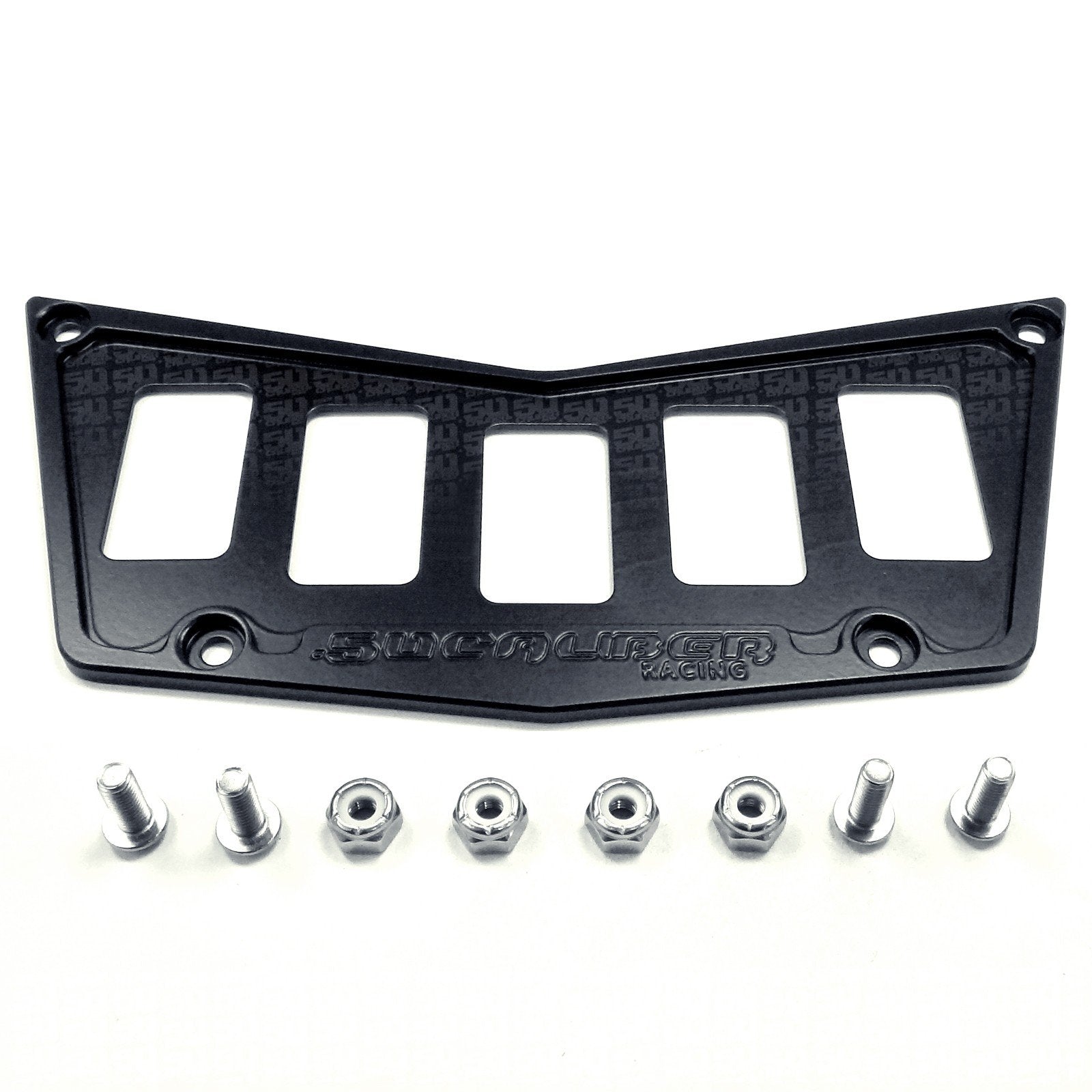 50 Caliber Racing 5 Switch Dash Panel - Powdercoated Black - Compatible With Rzr 570, 800, 900 [5357B]