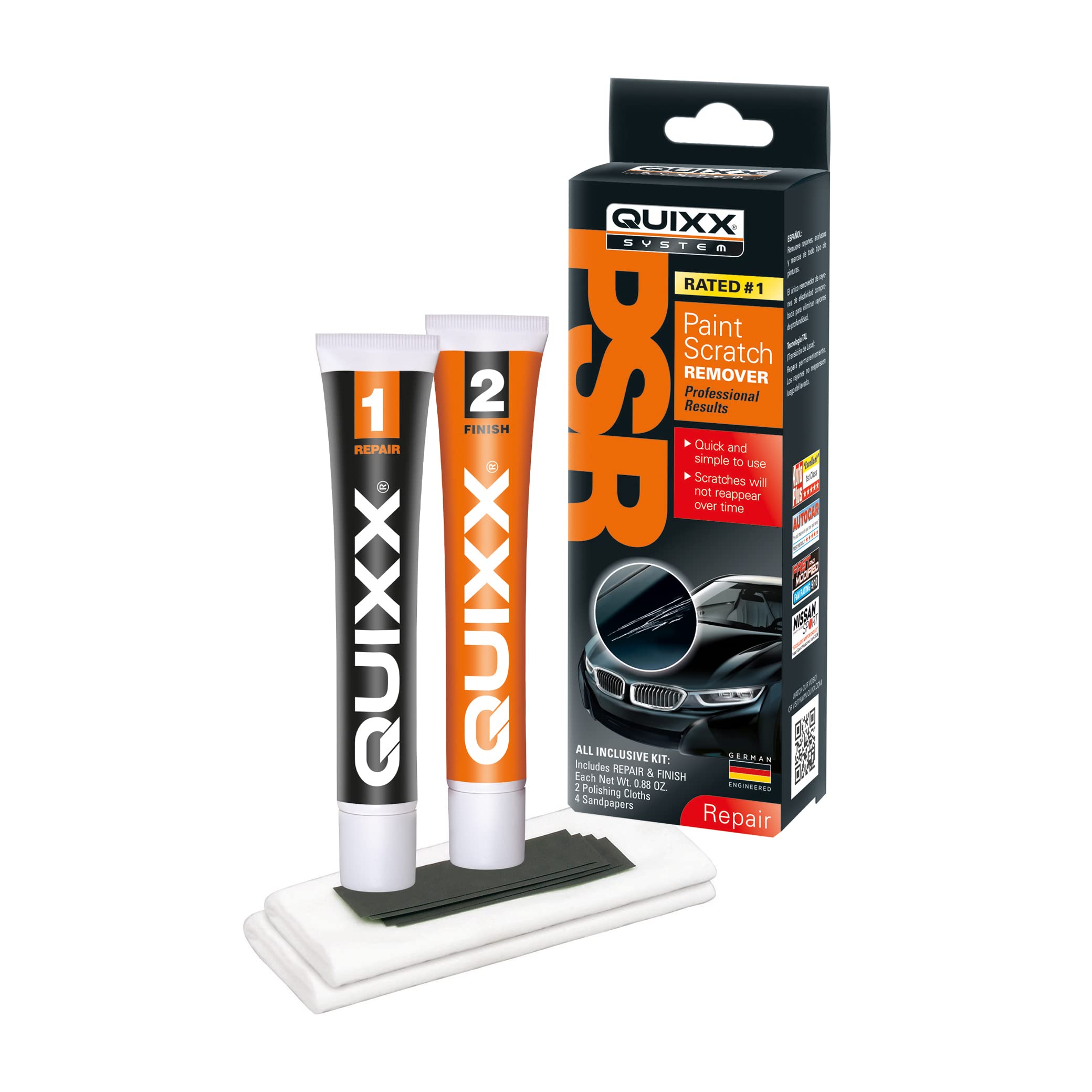 Quixx 00070-Us Paint Scratch Remover Kit, Removes Scratches, Minor Scrapes, And Traces Of Unwanted Paint Transfer, Quickly, And