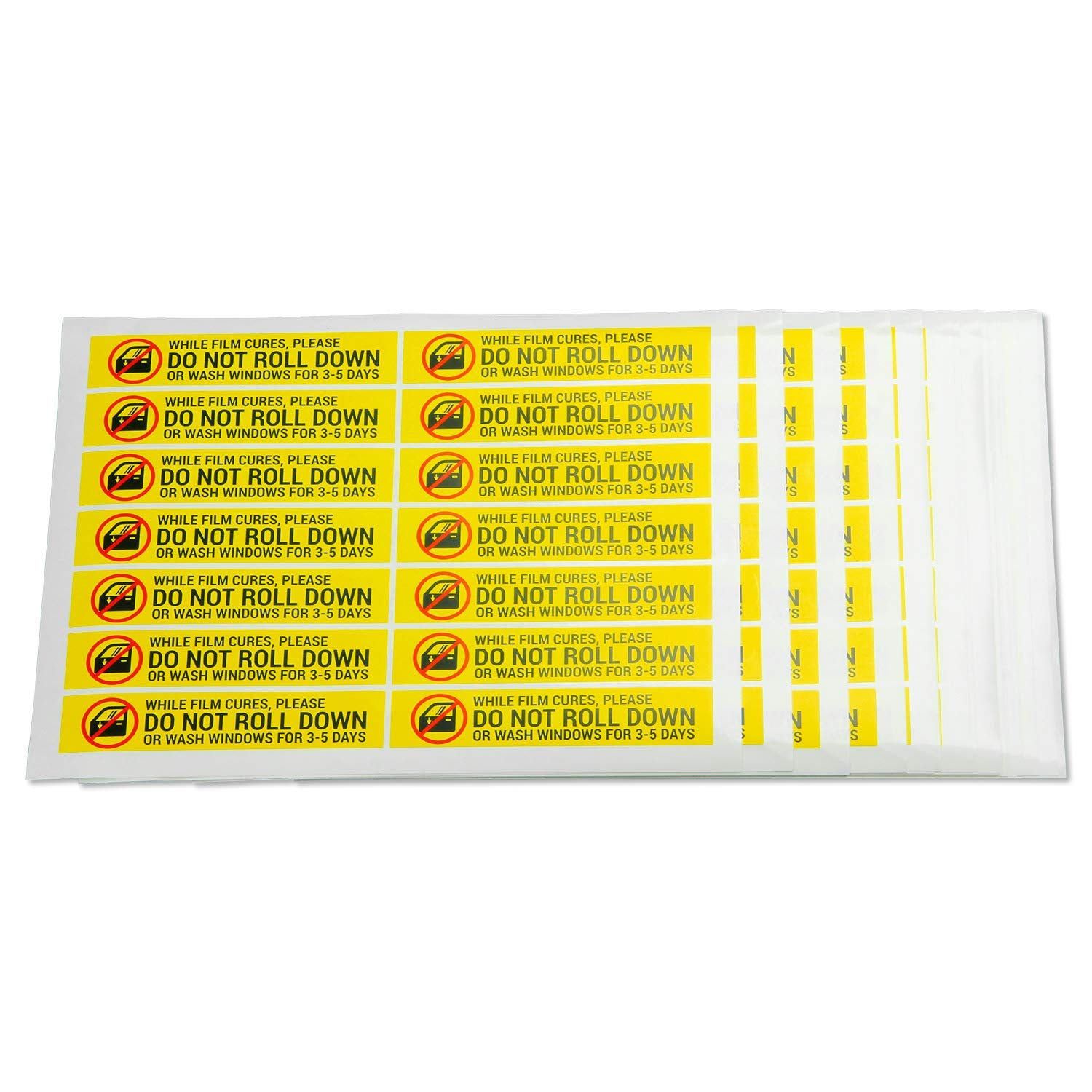300 Labels - Do Not Roll Down Window Tint Stickers, 1 X 5 Inch - Auto Window Film Caution Label/While Film Cures For Professiona