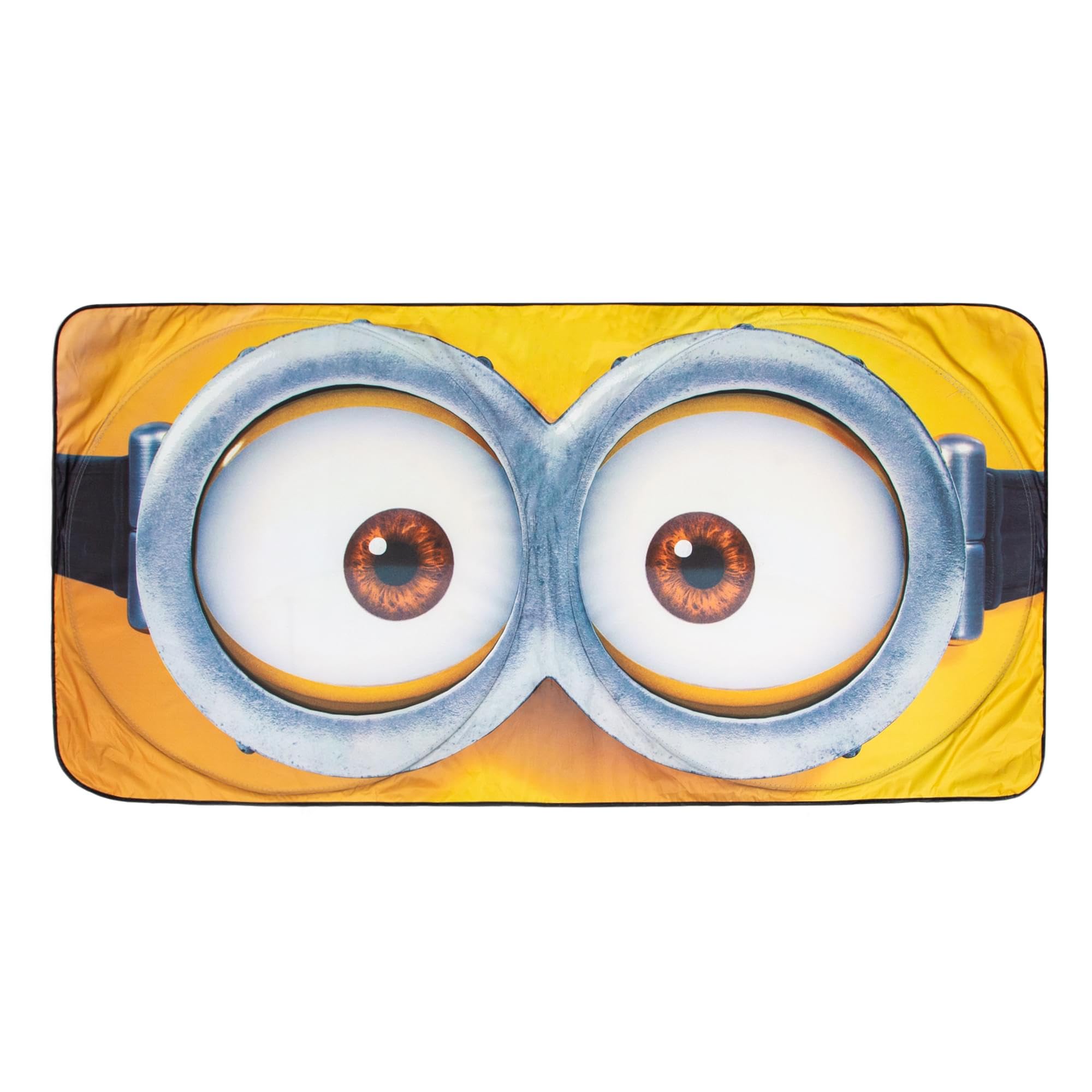 Despicable Me Minions Face Sunshade For Windshield | Foldable Sun Visor Protector For Cars, Trucks, Suvs | Blocks Uv Rays And Su
