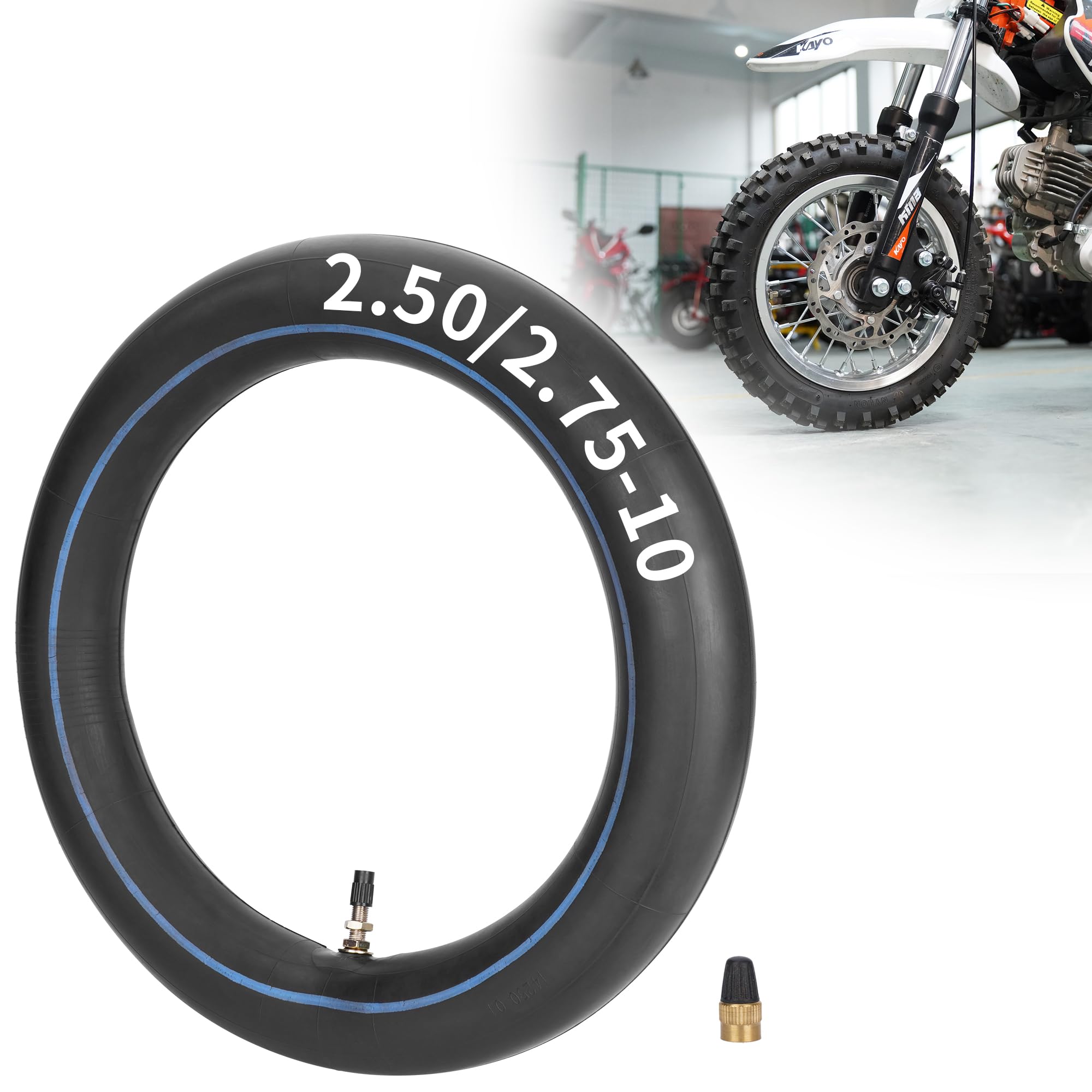 WATODAY 2.50-10 Inner Tube with Straight Valve Stem for CRF50 XR50 DRZ70 PW50 Mini Dirt Bikes - 10 Inch Size