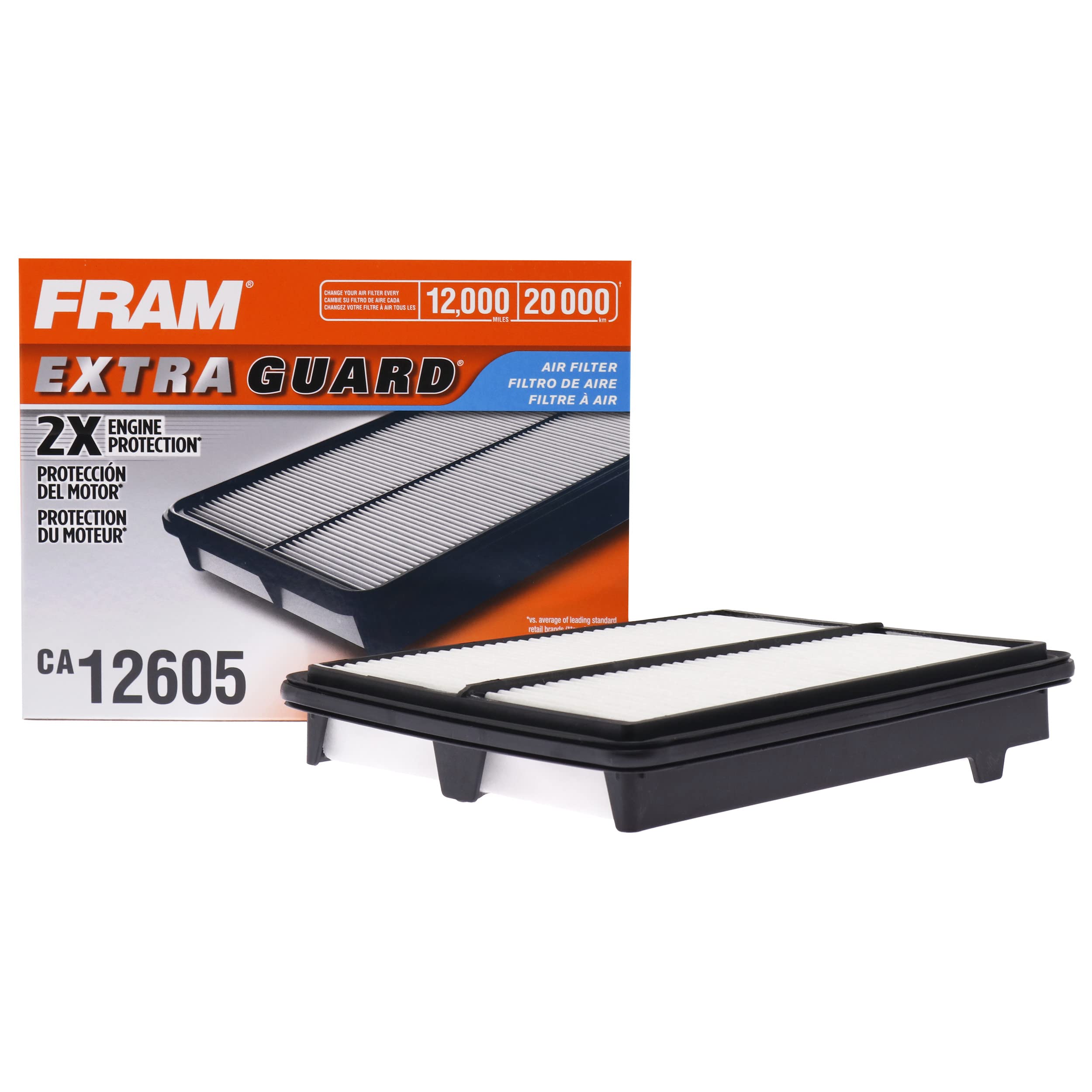 Fram Extra Guard Ca12605 Rigid Replacement Engine Air Filter For Select 2019-2023 Rdx (2.0L), Provides Up To 12 Months Or 12,000