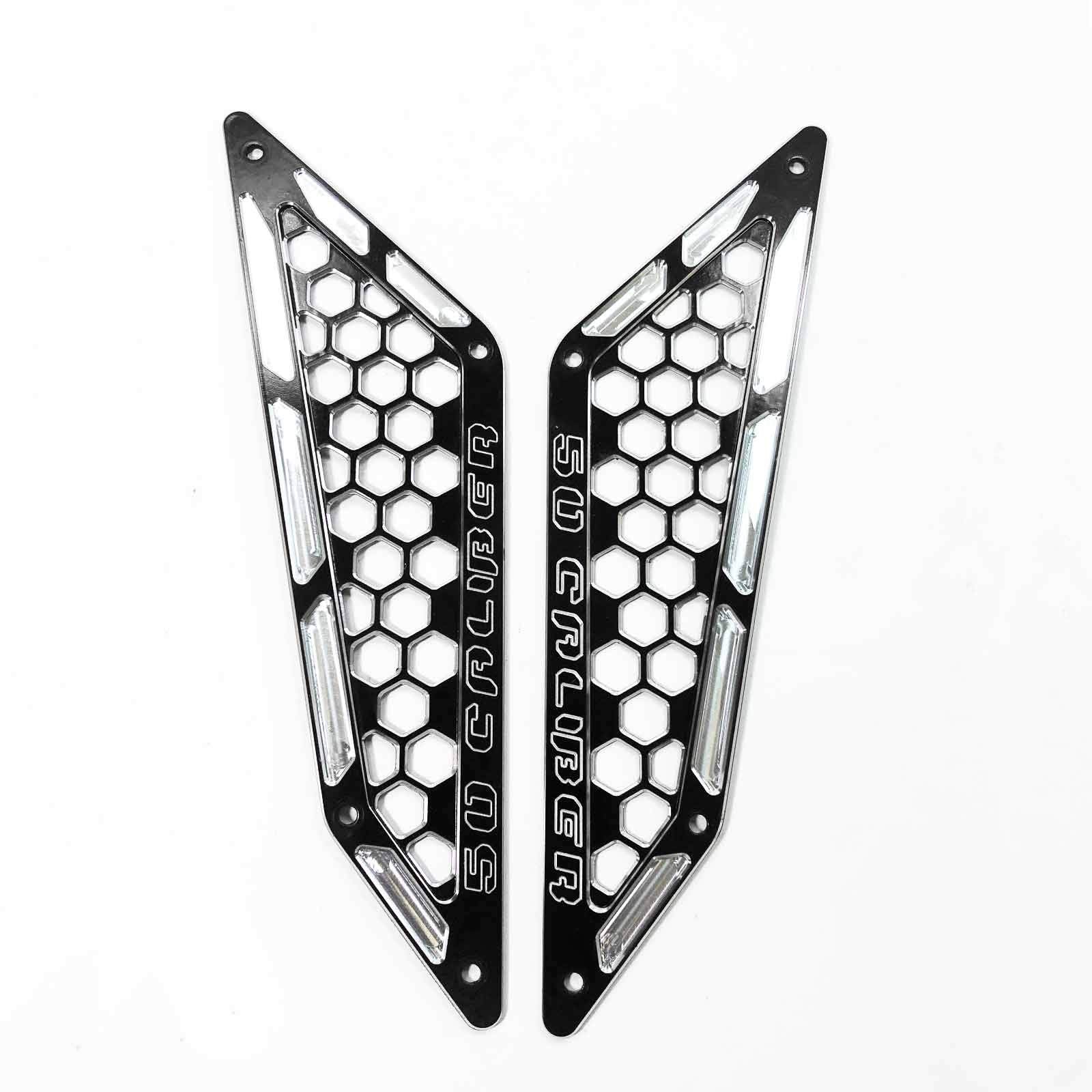 Black 50 Caliber Racing Custom Cnc Billet Air Intake Grille Bezels Fits Polaris Rzr Pro Xp Fits 2 And 4 Seat Models 2020+