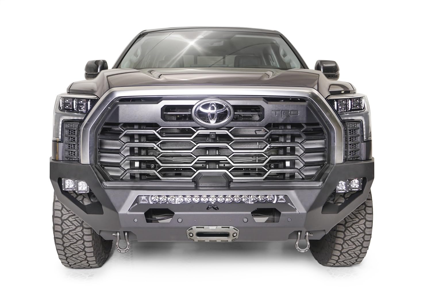 Fab Fours Tt22-X5451-1 Matrix Front Bumper Fits 22-23 Toyota Tundra - 2 Stage Black Powder Coated - No Guard