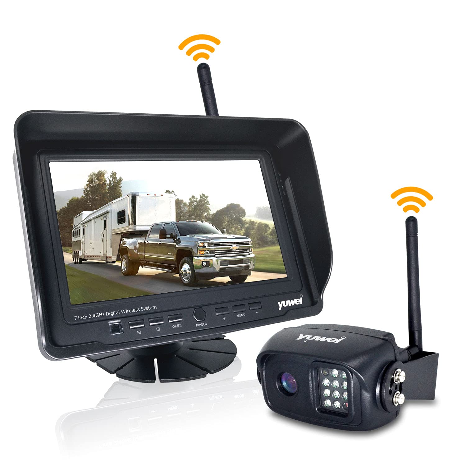 Yuwei Digital Wireless Backup Camera System Kit, Ahd1080P, Wireless Rear View Camera And 7'' Lcd Wireless Reversing Monitor For