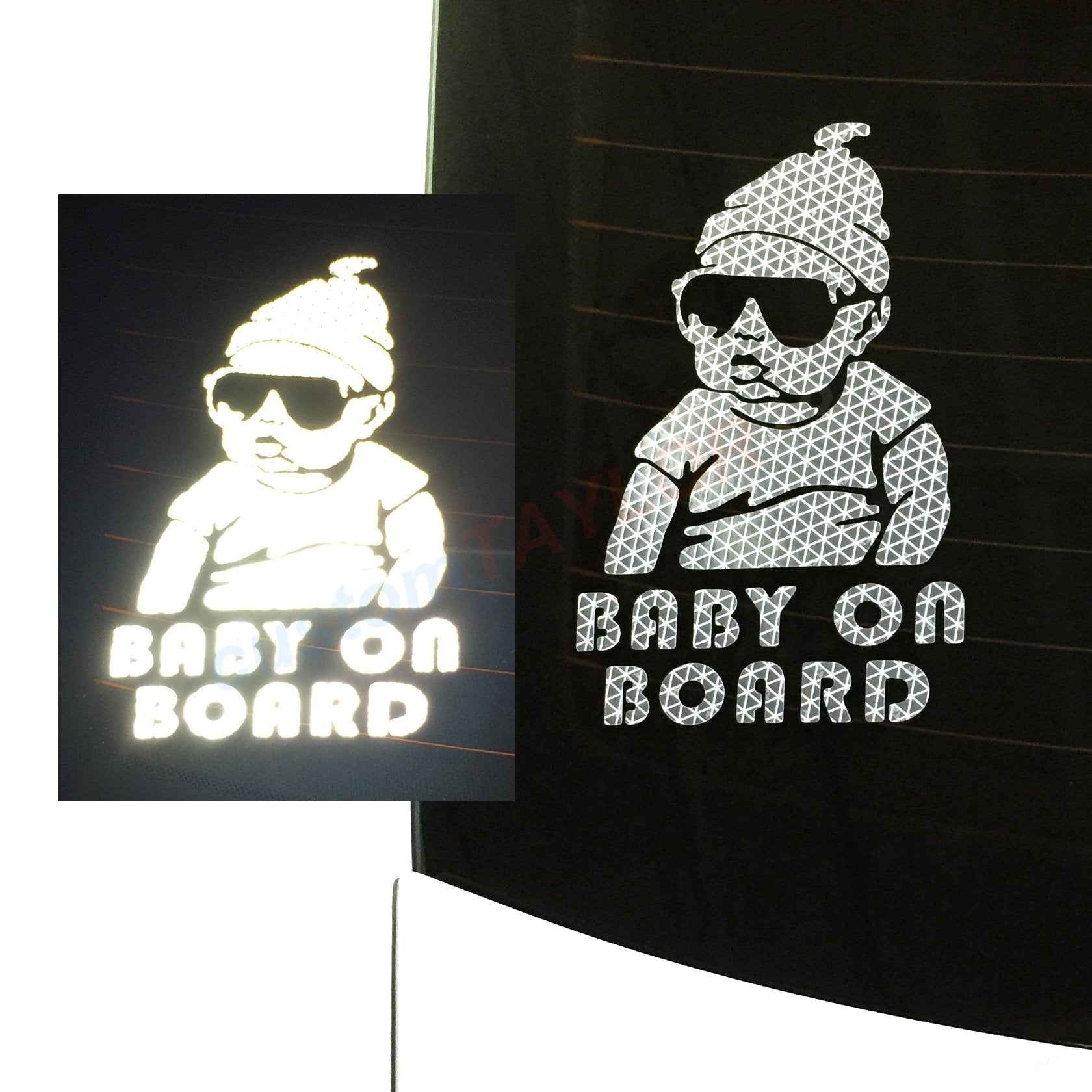 Customtaylor33 Baby On Board High Intensity Grade Reflective Safety Sticker Decal - Carlos Baby Hangover - Many Colors For Girl