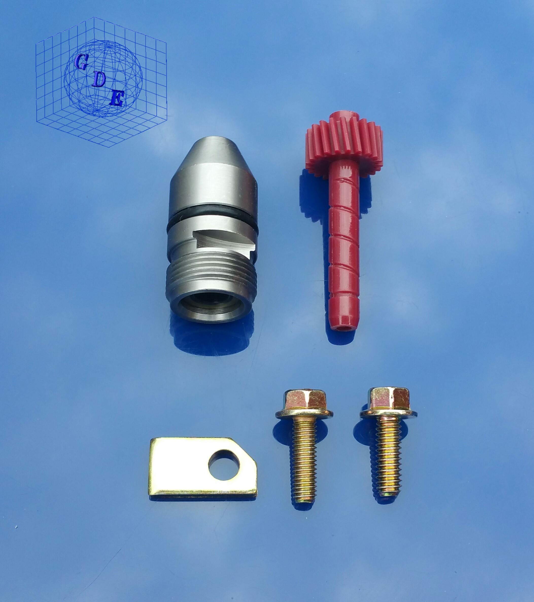 Gm Turbo 350 Th350 Muncie Powerglide Transmission Speedometer Gear 21 Teeth Red Speedo W/Bullet Clamp & Bolts